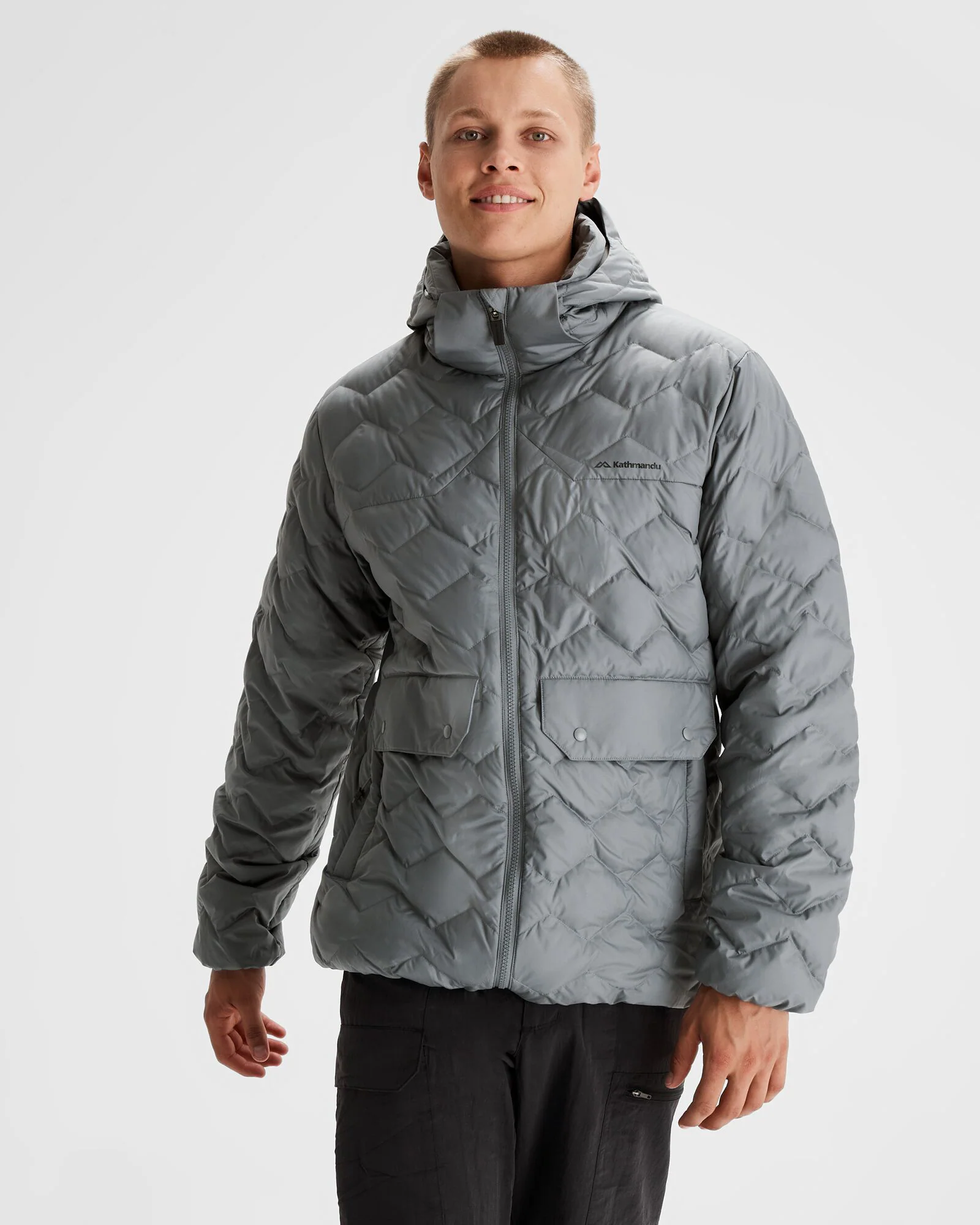 Men's Any Time Down Hooded Parka Jacket - Moon