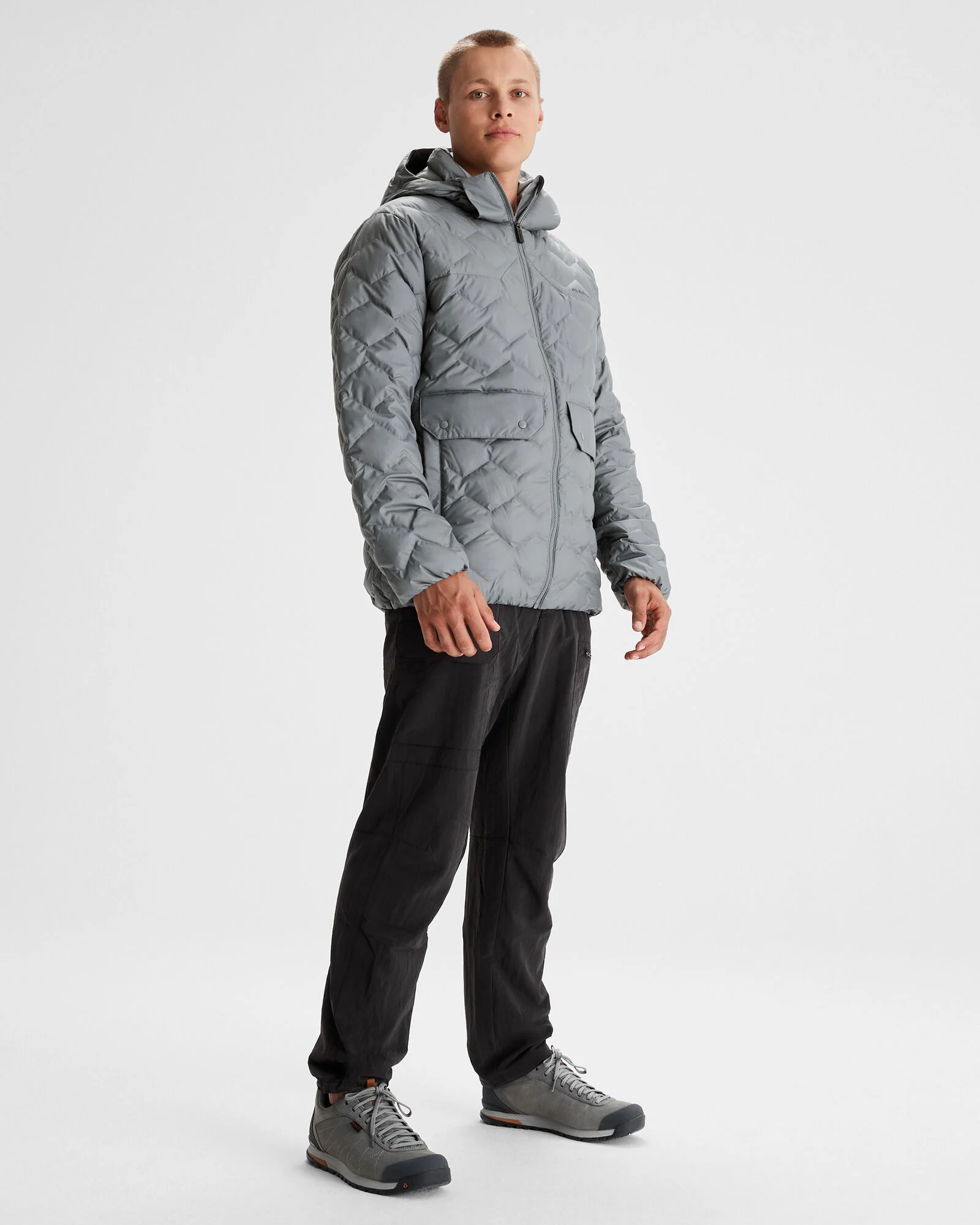 Men's Any Time Down Hooded Parka Jacket - Moon - Image 2