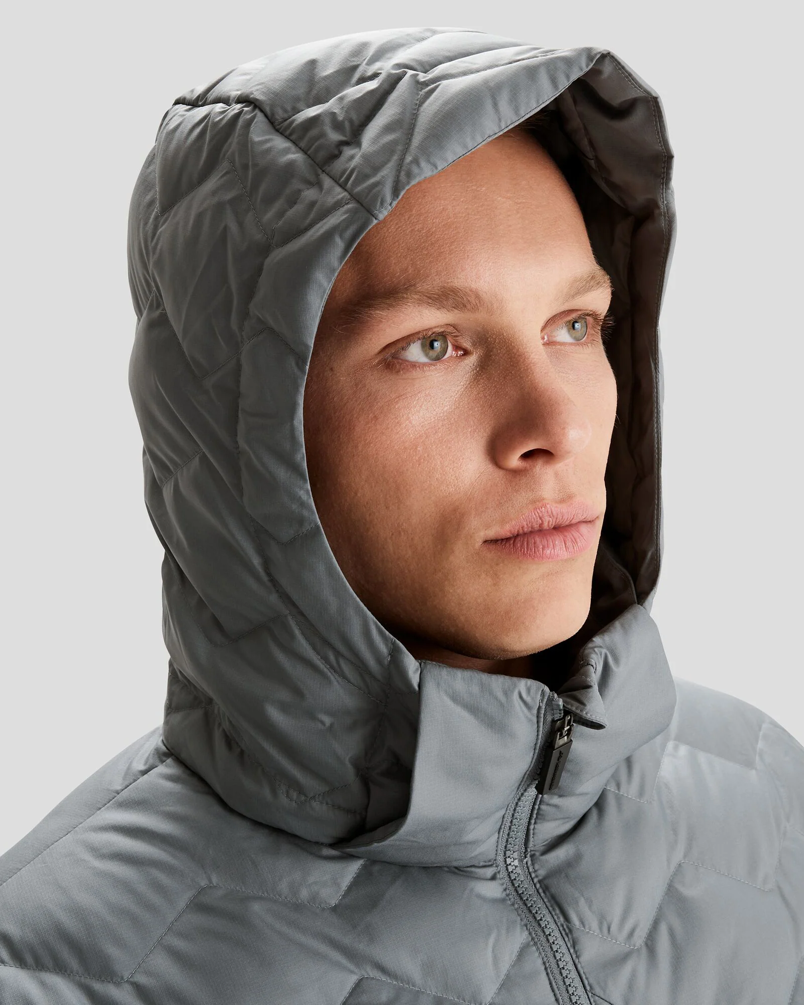 Men's Any Time Down Hooded Parka Jacket - Moon - Image 4