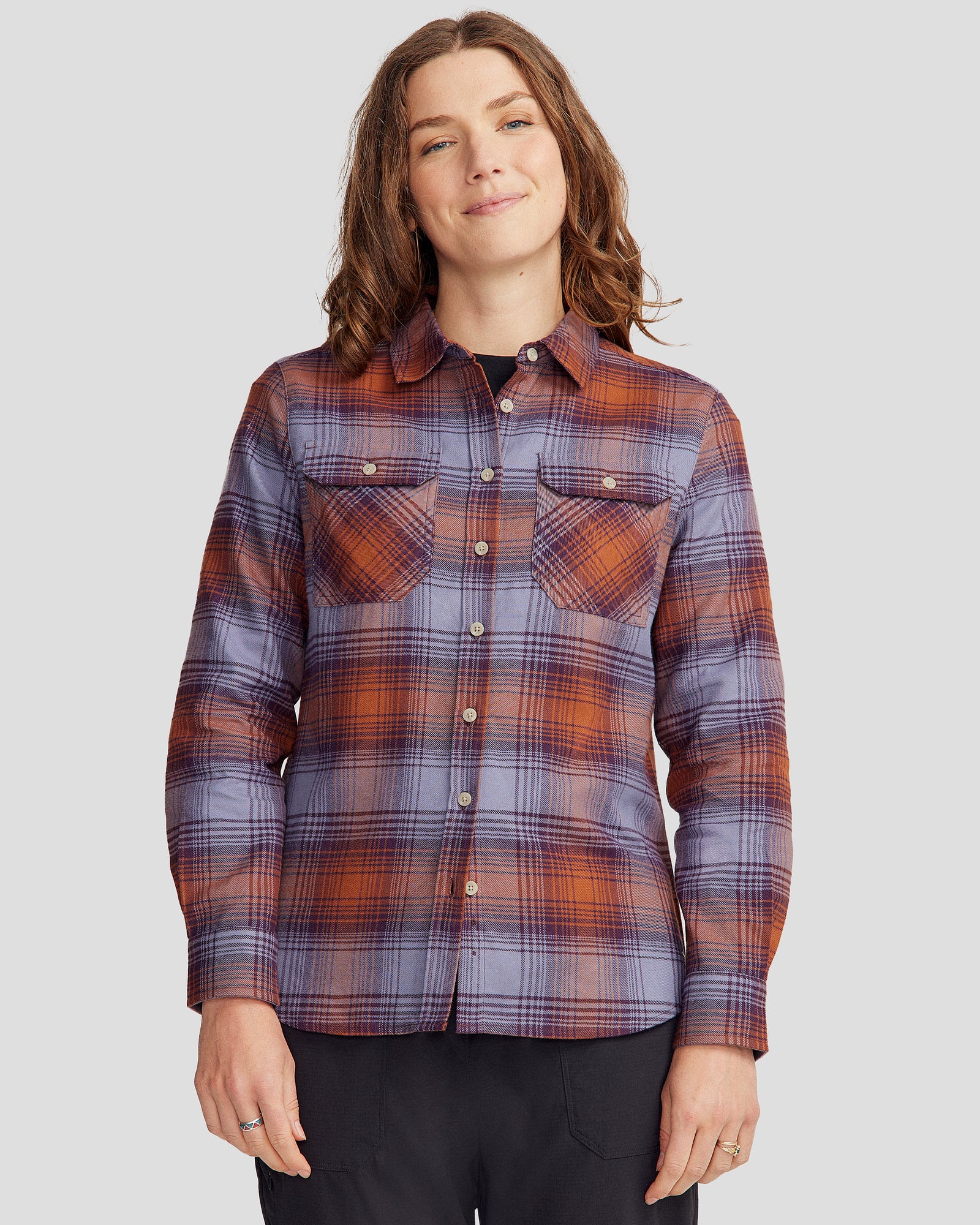 Women's Carrillon HF Long Sleeve Shirt - Shadow Plaid Haze