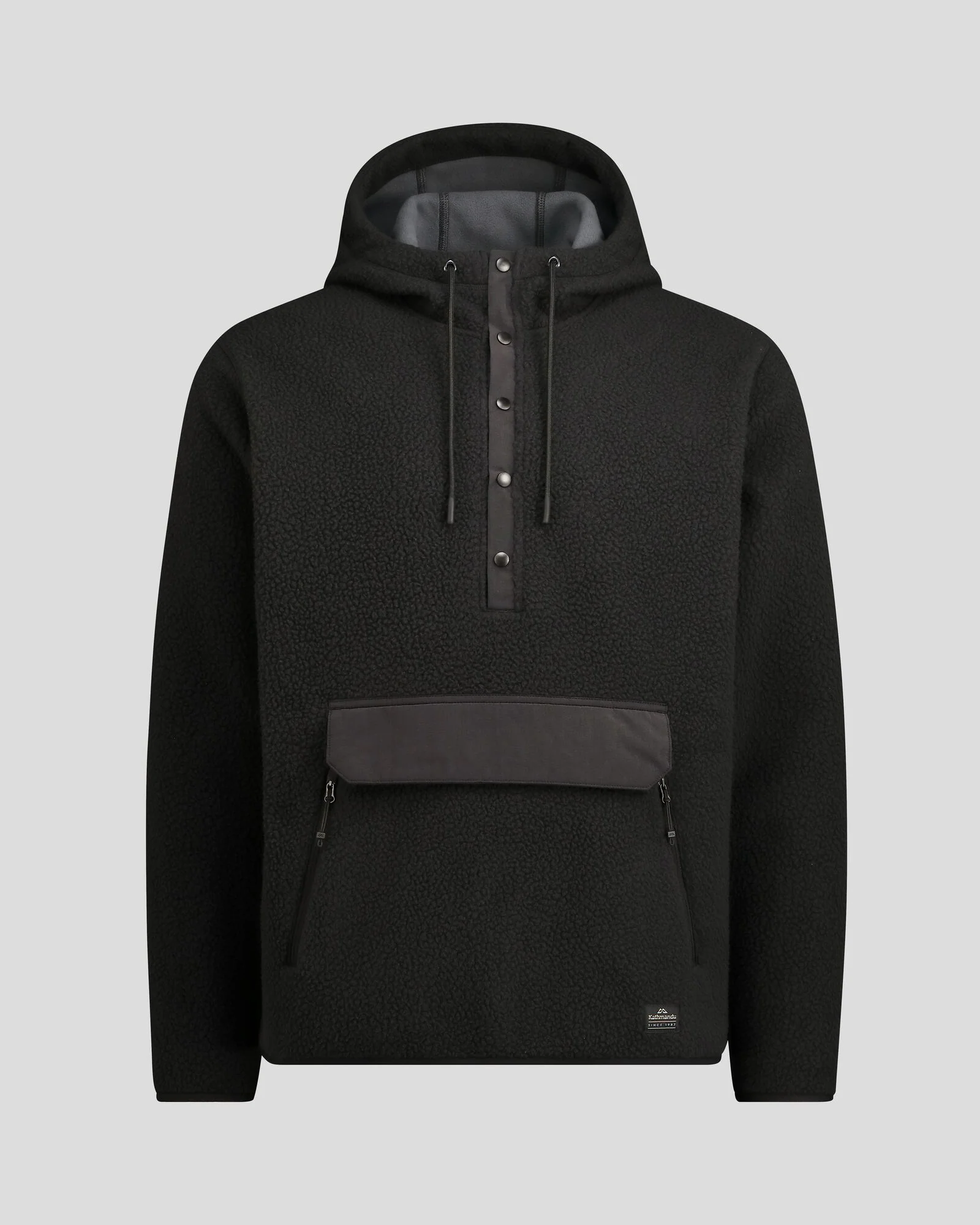 Men's Co-Z High Pile Hooded Pullover - Black - Image 7