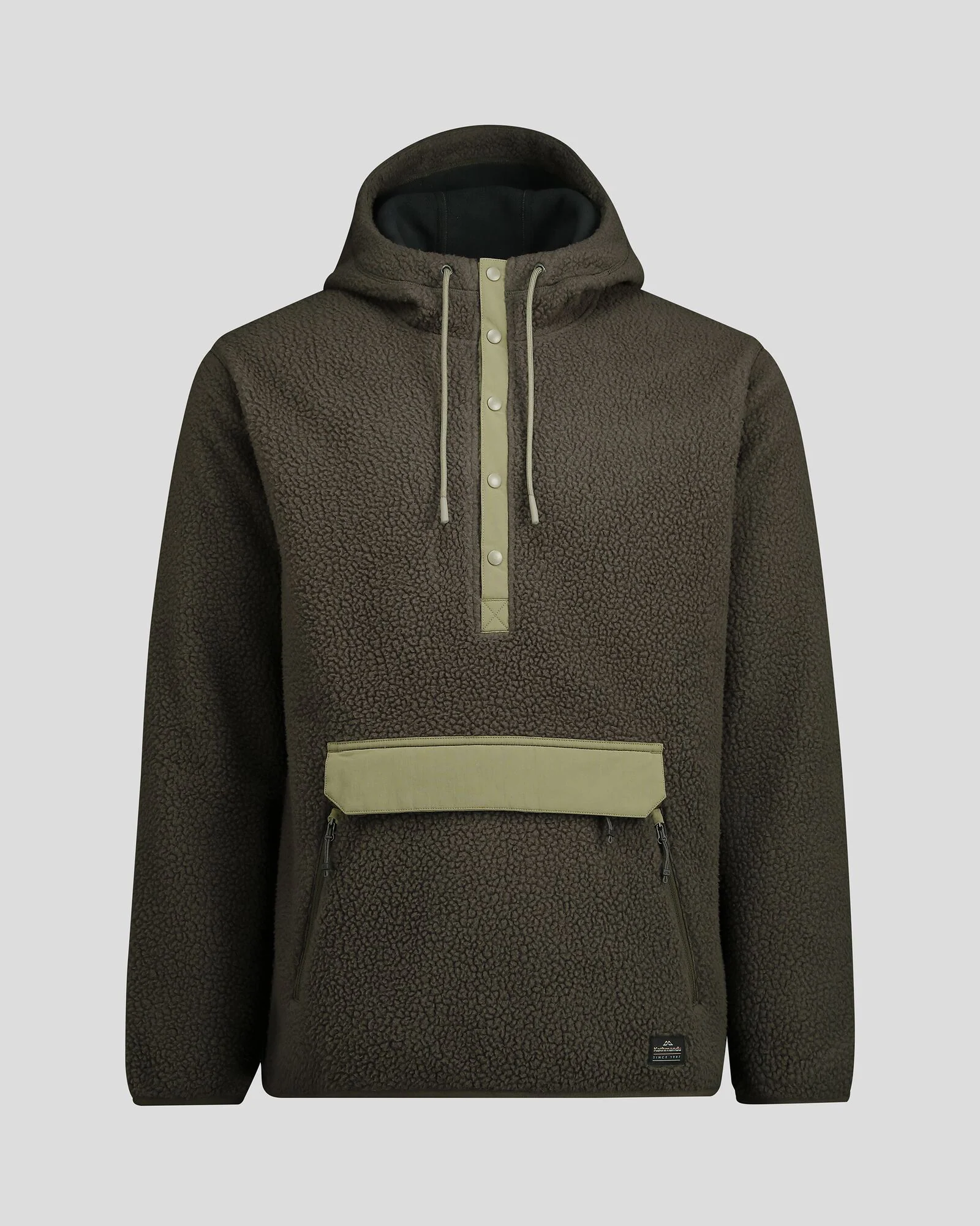Men's Co-Z High Pile Hooded Pullover - Dark Moss - Image 5