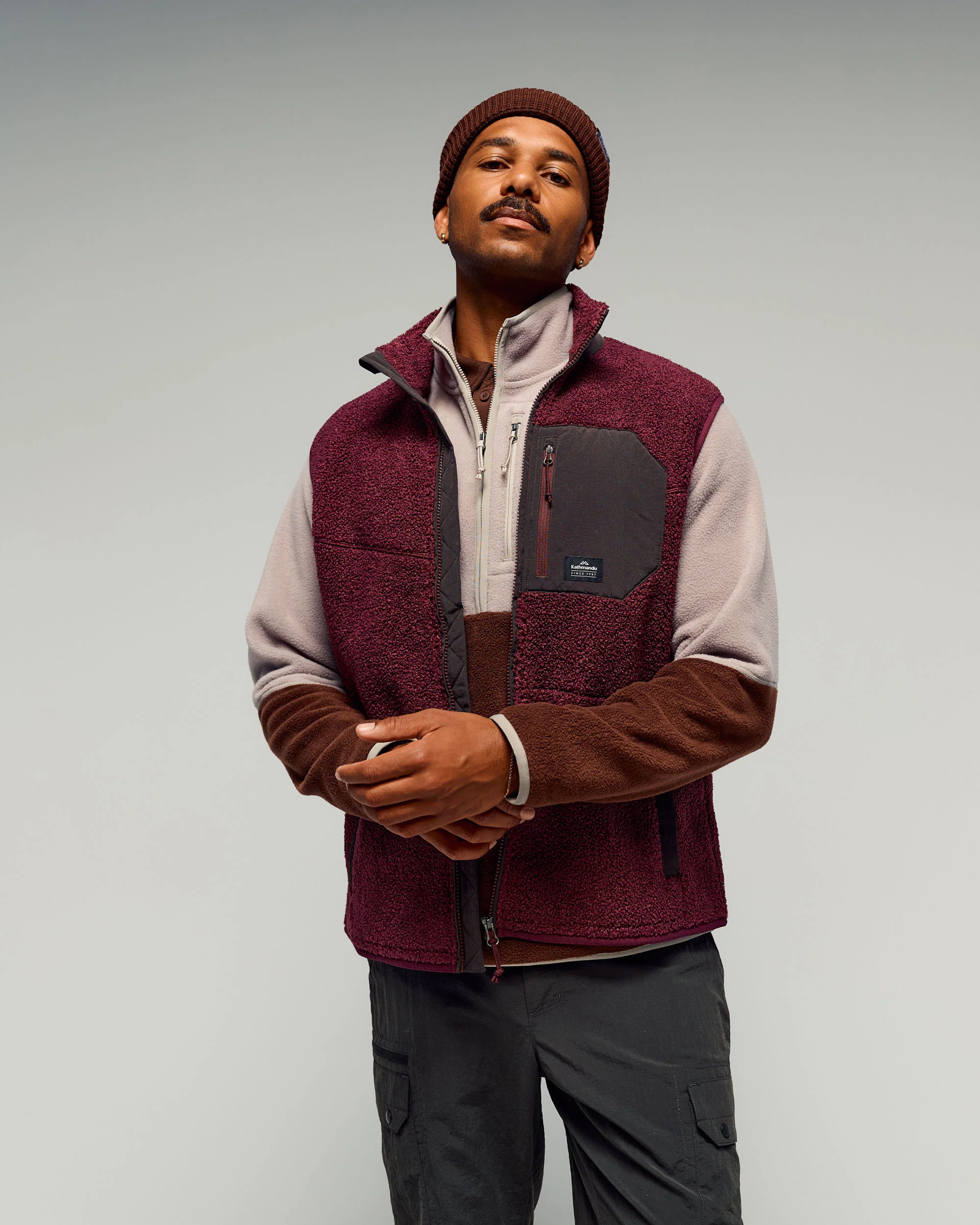 Co-Z High Pile Men's Vest - Mulberry/Cold Brew - Image 2