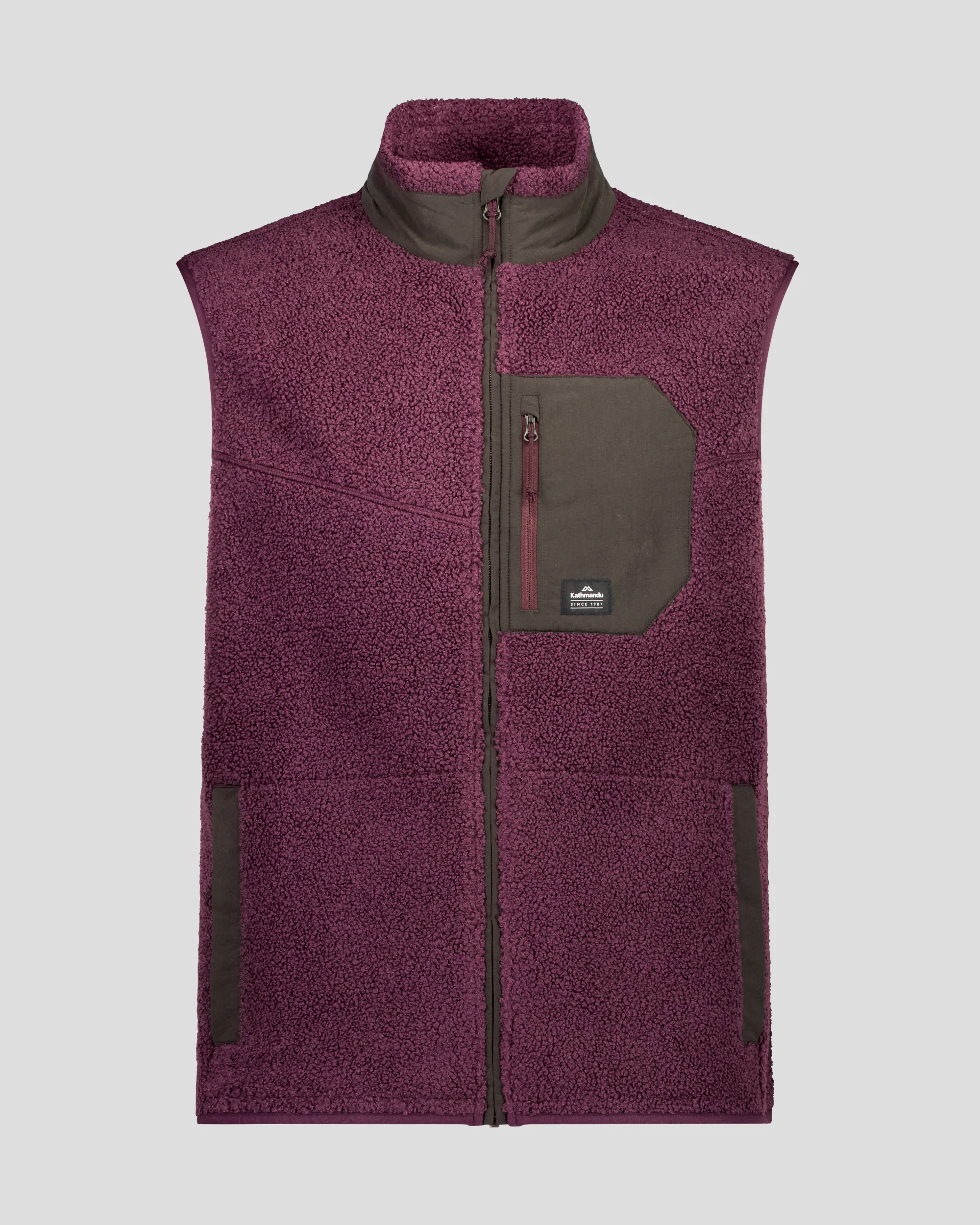 Co-Z High Pile Men's Vest - Mulberry/Cold Brew - Image 4