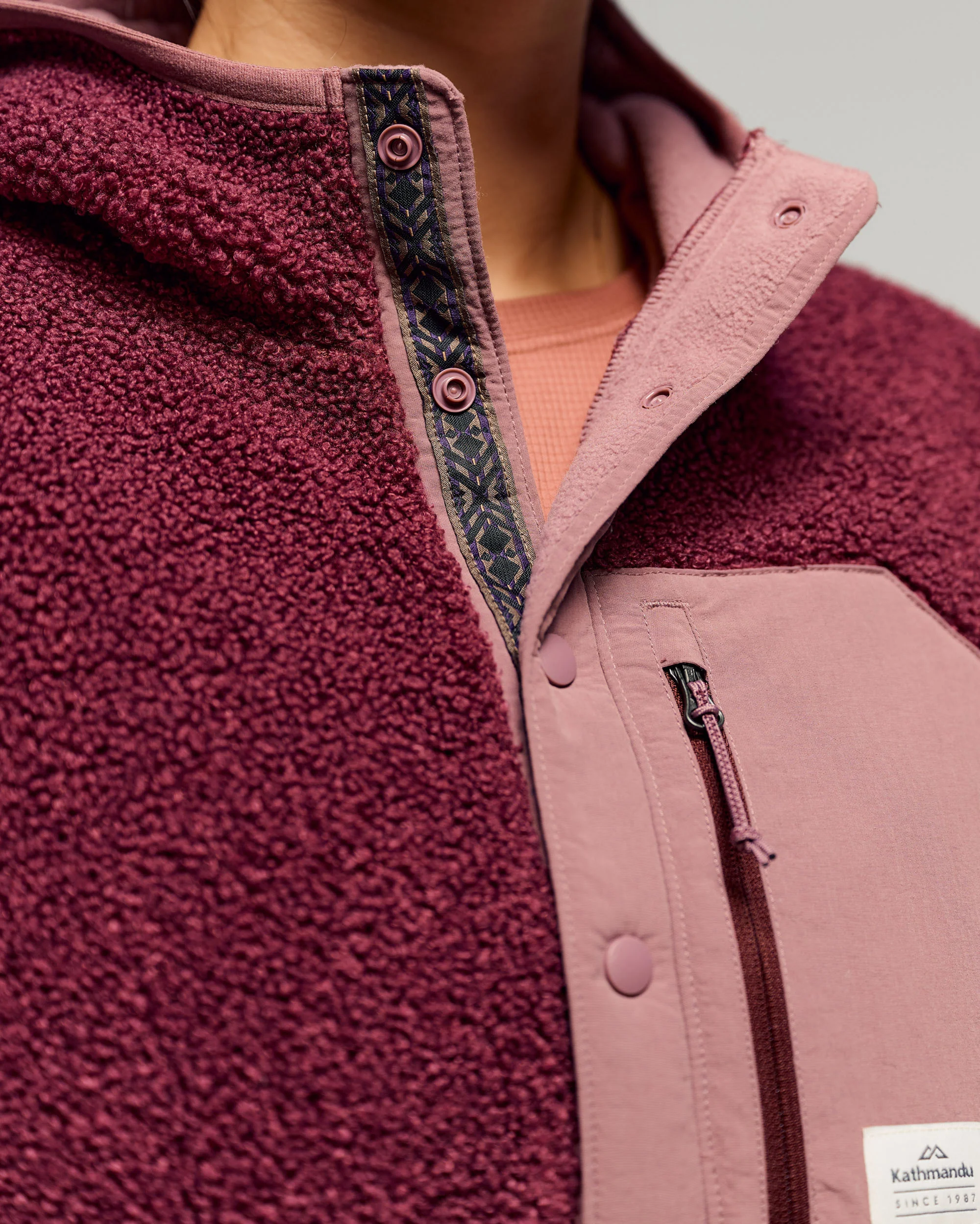 Women's Co-Z High Pile Hooded Pullover v2 - Mulberry/Dark Thistle - Image 4