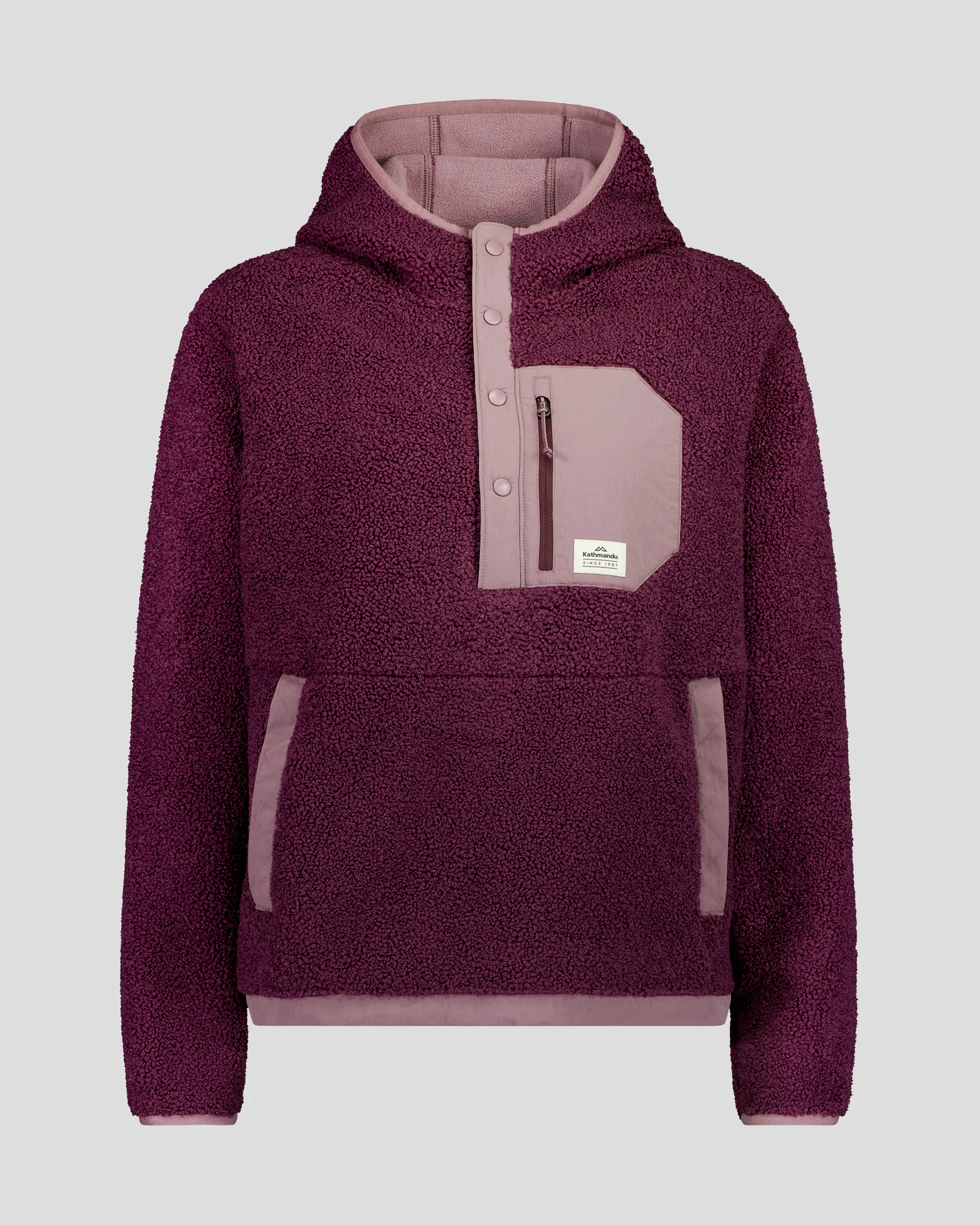 Women's Co-Z High Pile Hooded Pullover v2 - Mulberry/Dark Thistle - Image 5