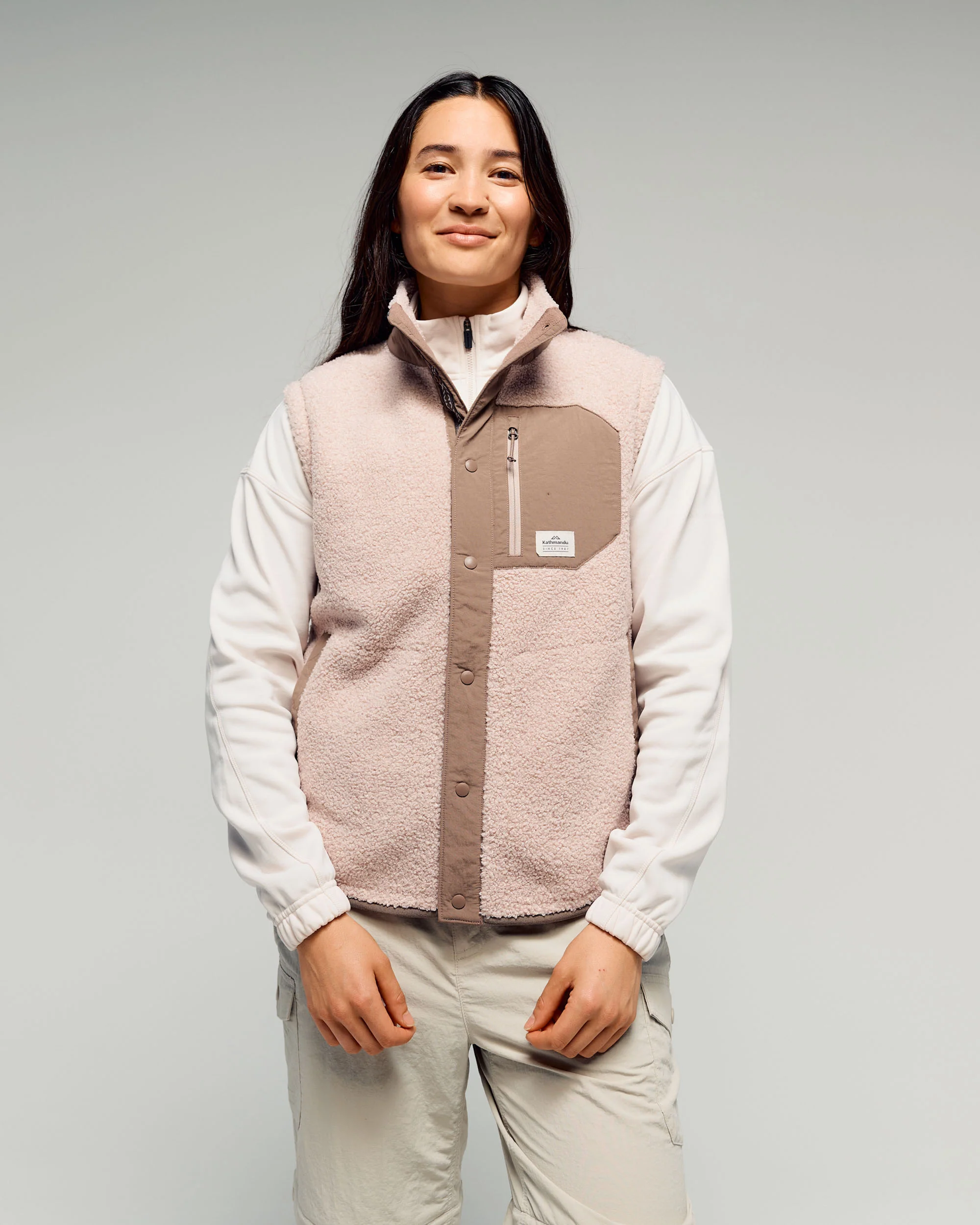 Women's Co-Z High Pile Vest - Light Taupe