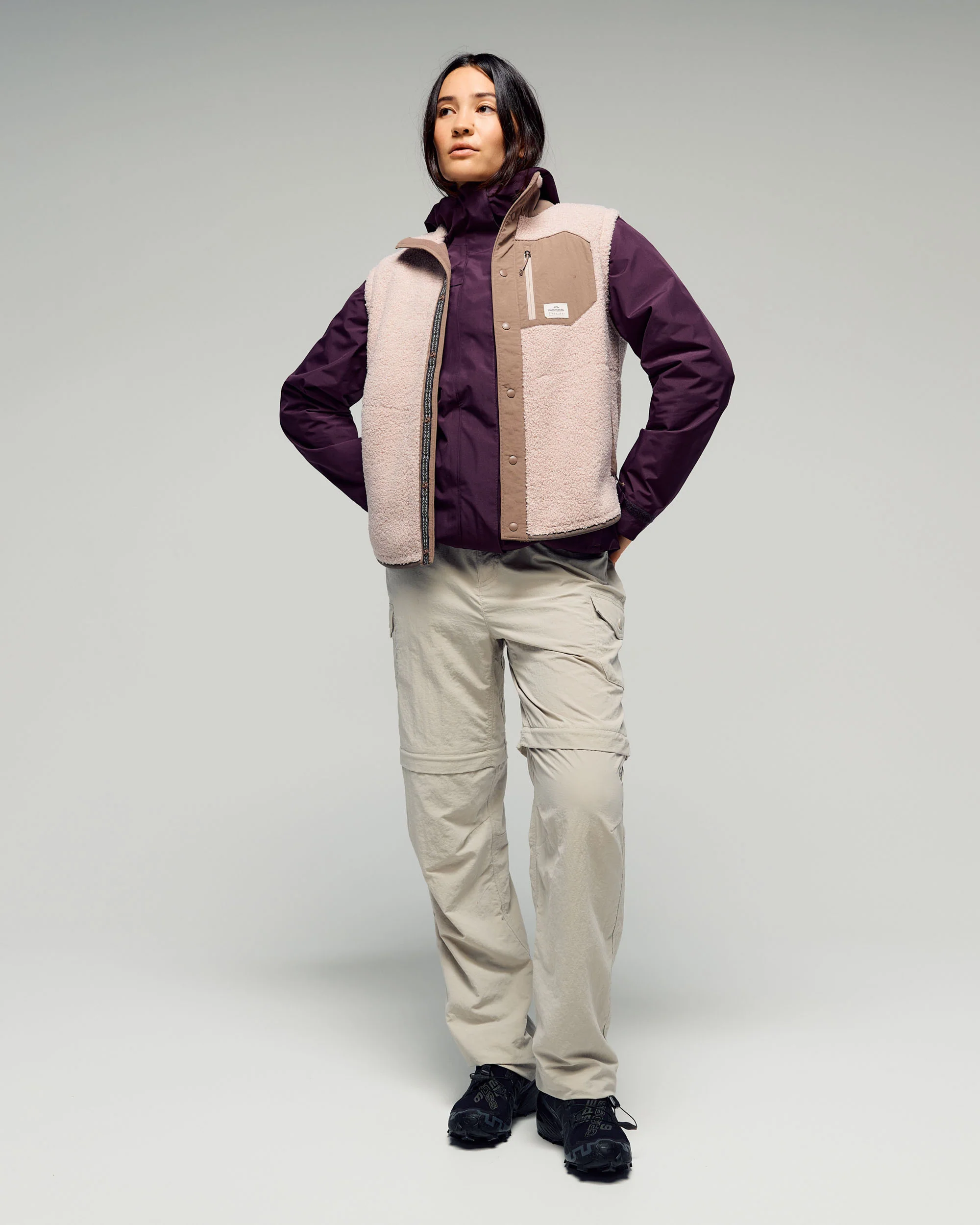 Women's Co-Z High Pile Vest - Light Taupe - Image 2