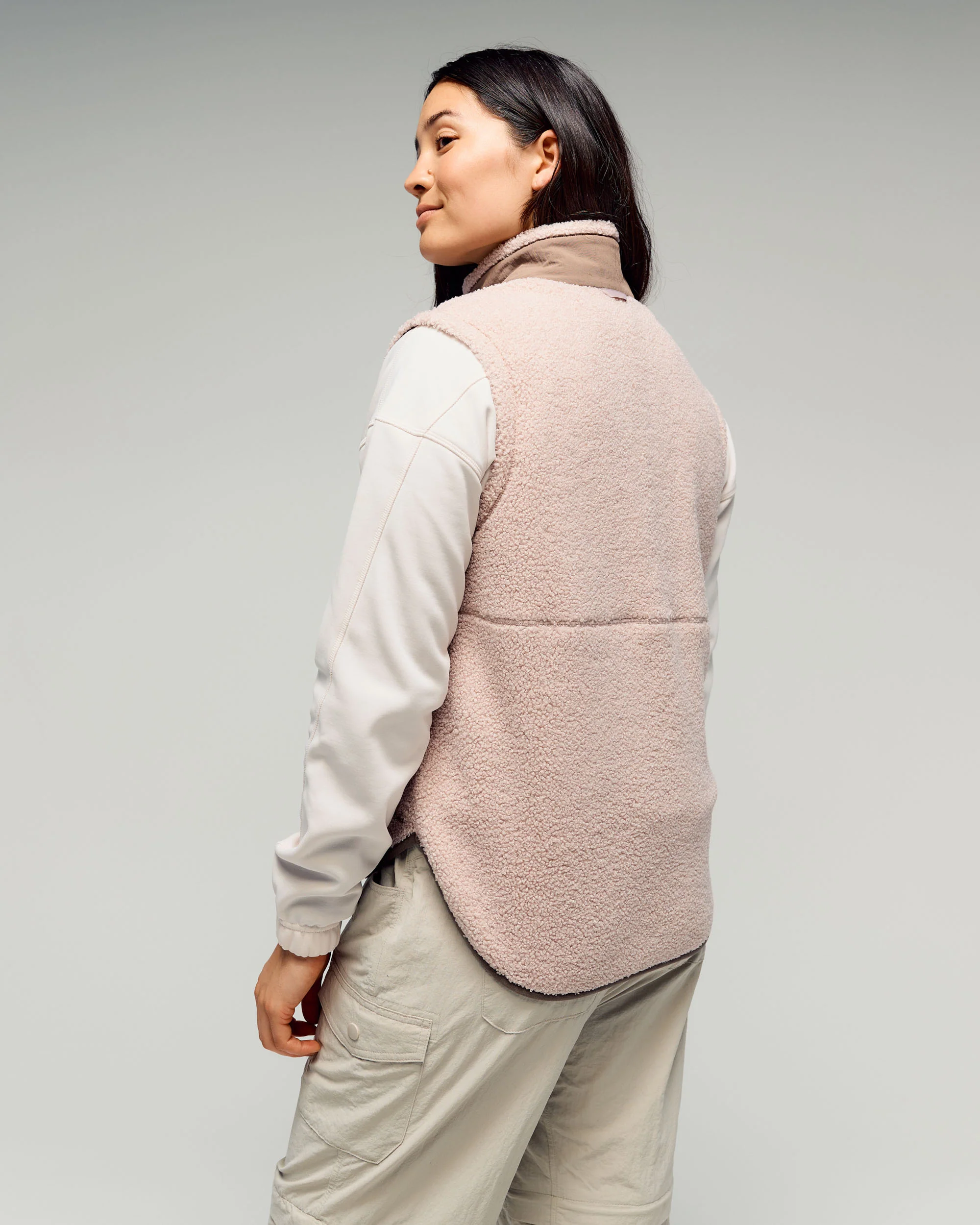 Women's Co-Z High Pile Vest - Light Taupe - Image 3