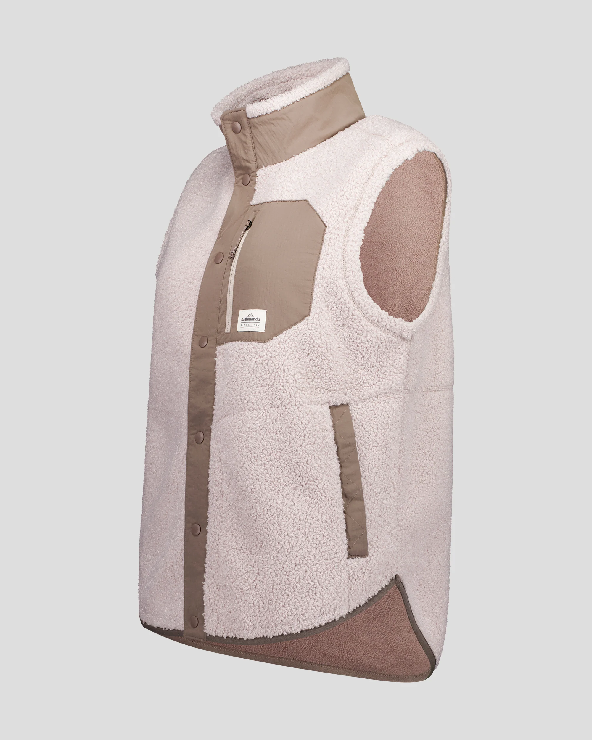 Women's Co-Z High Pile Vest - Light Taupe - Image 6