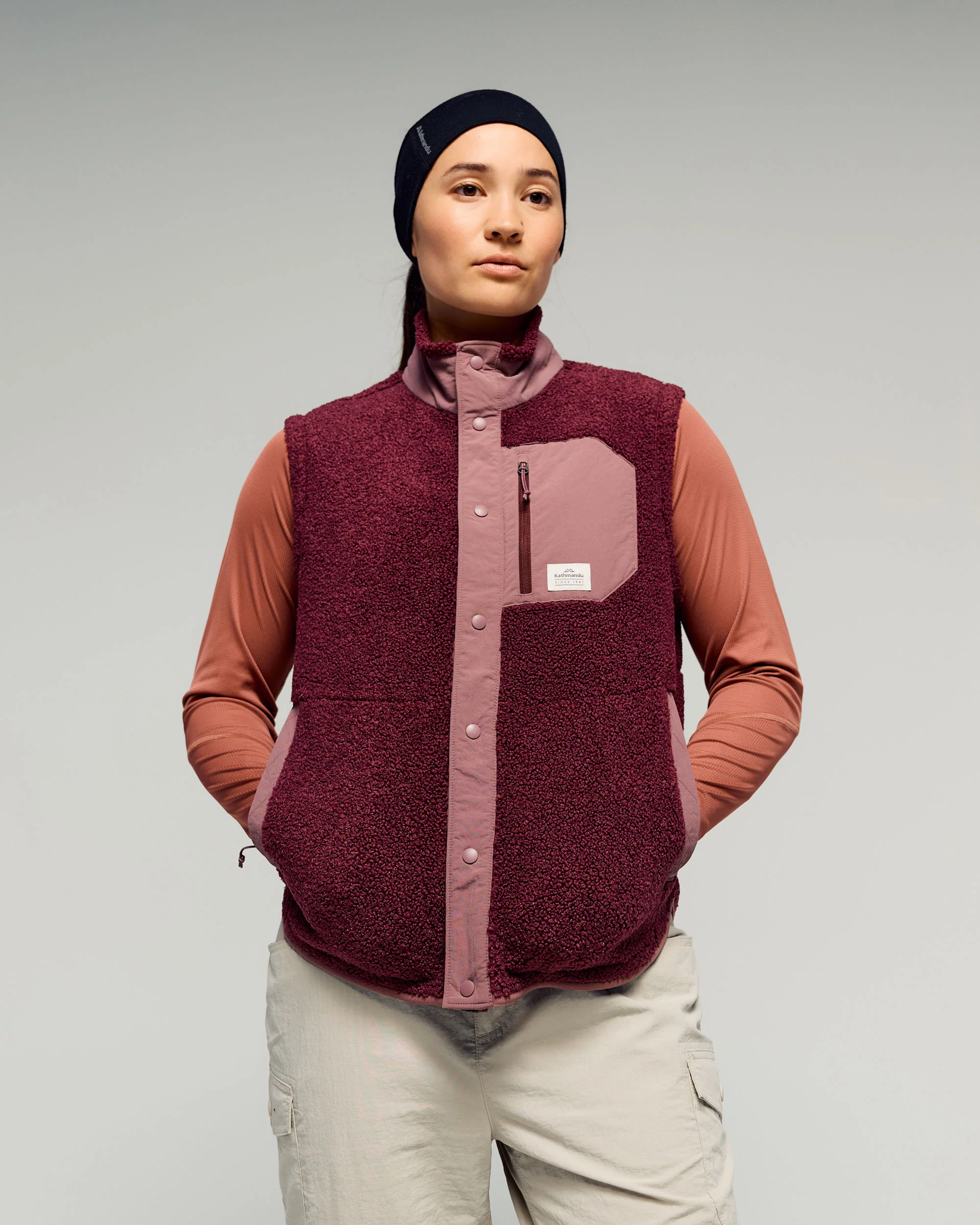 Women's Co-Z High Pile Vest - Mulberry