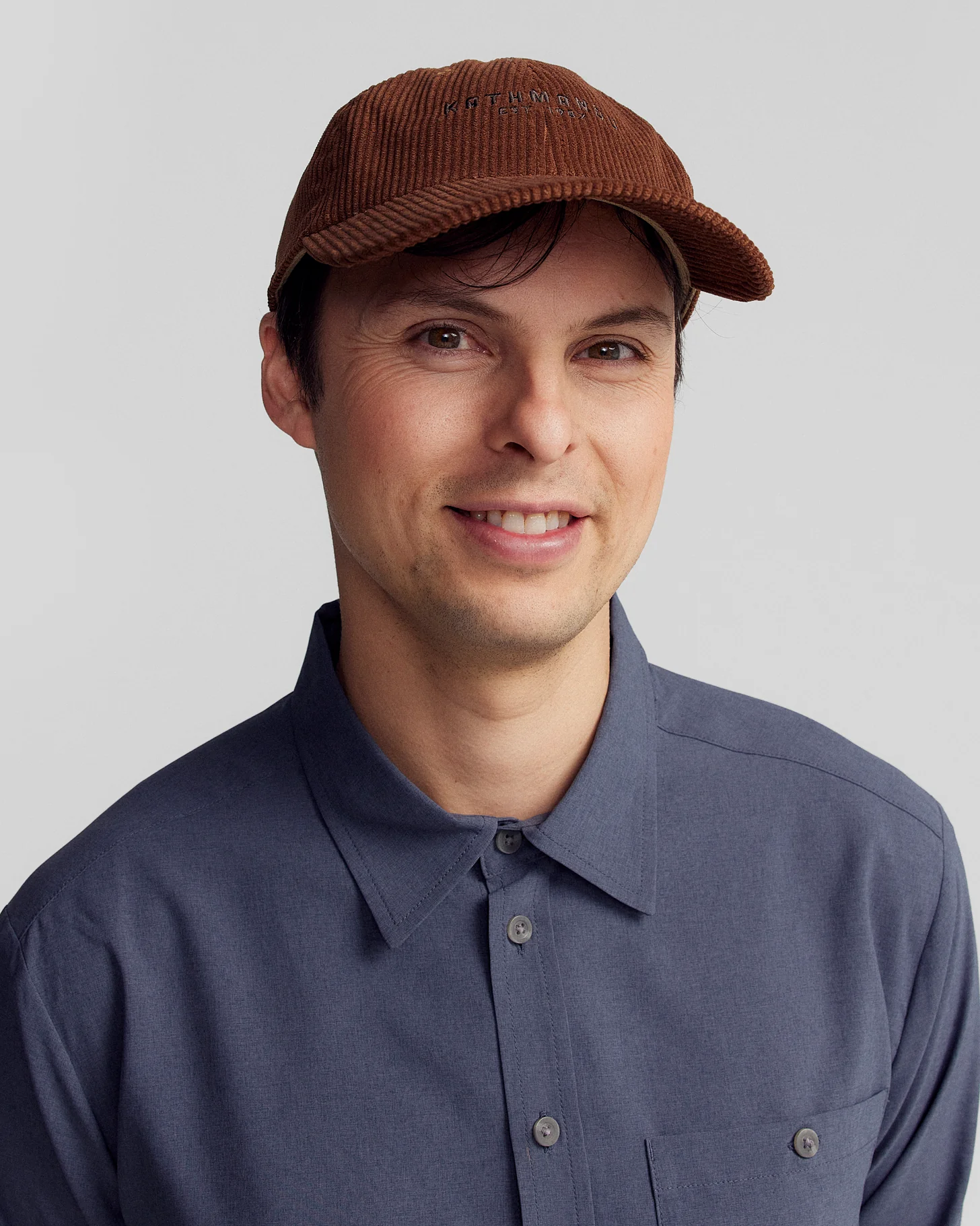 Embroidered Cord Cap - Bark