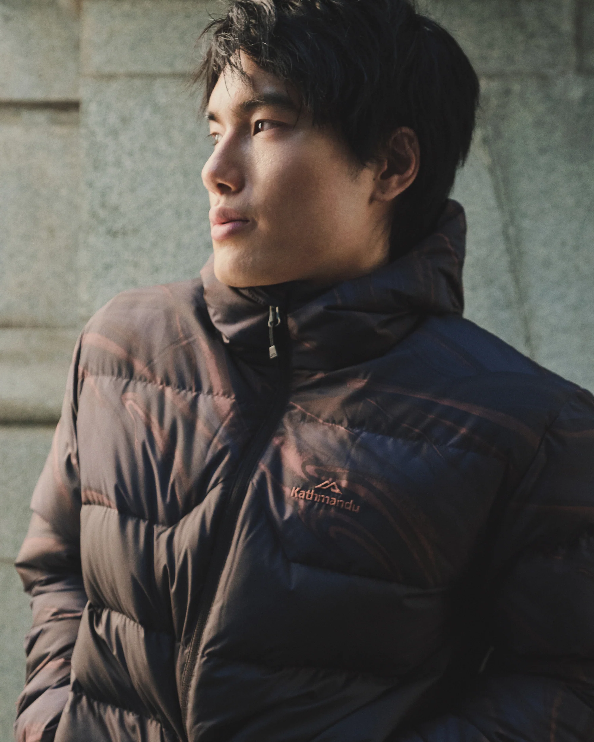 Men's Epiq Hooded Down Jacket - Black Braided River - Image 2