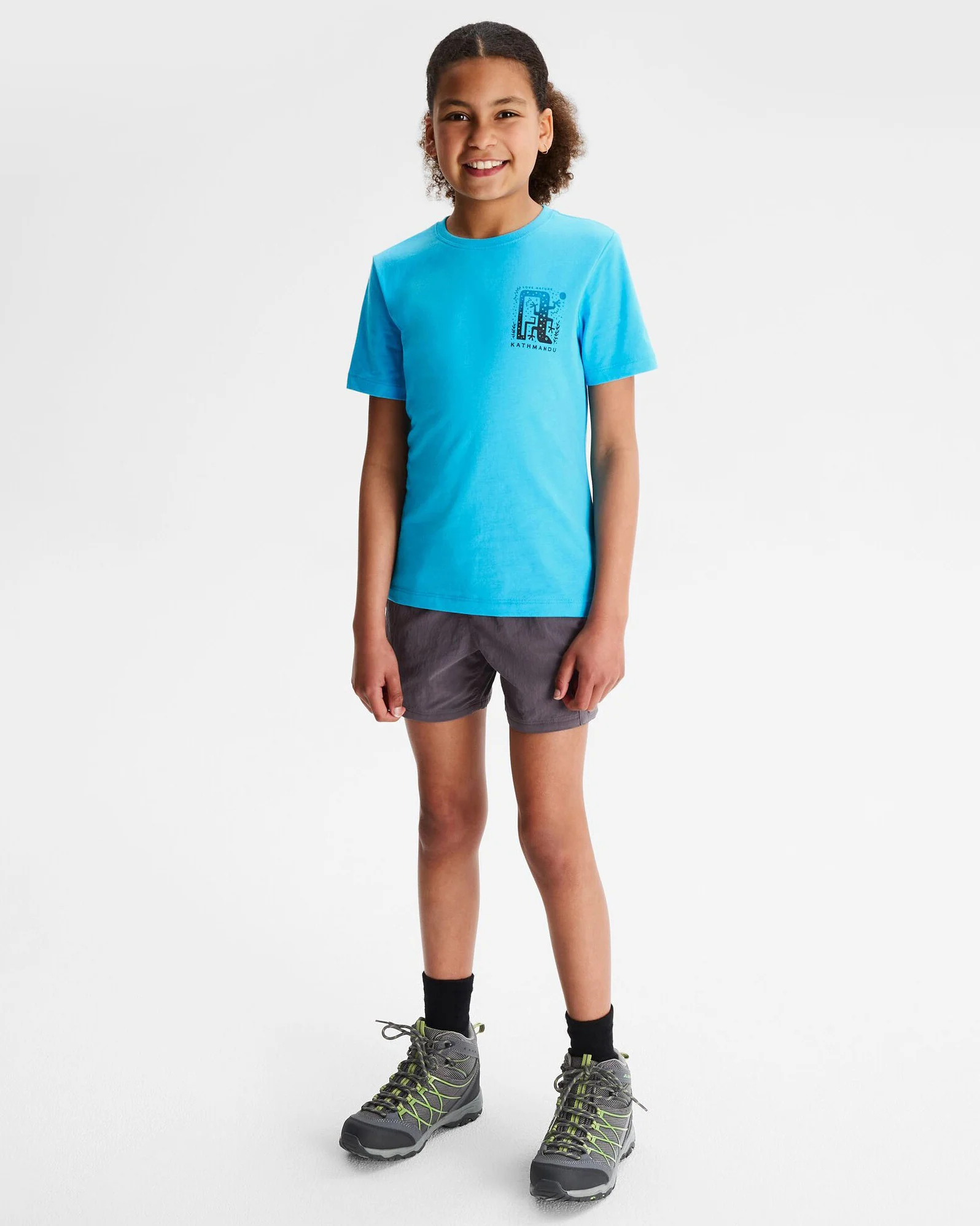 Girls' Geo Skink Organic Cotton T-shirt - Light Sea - Image 2