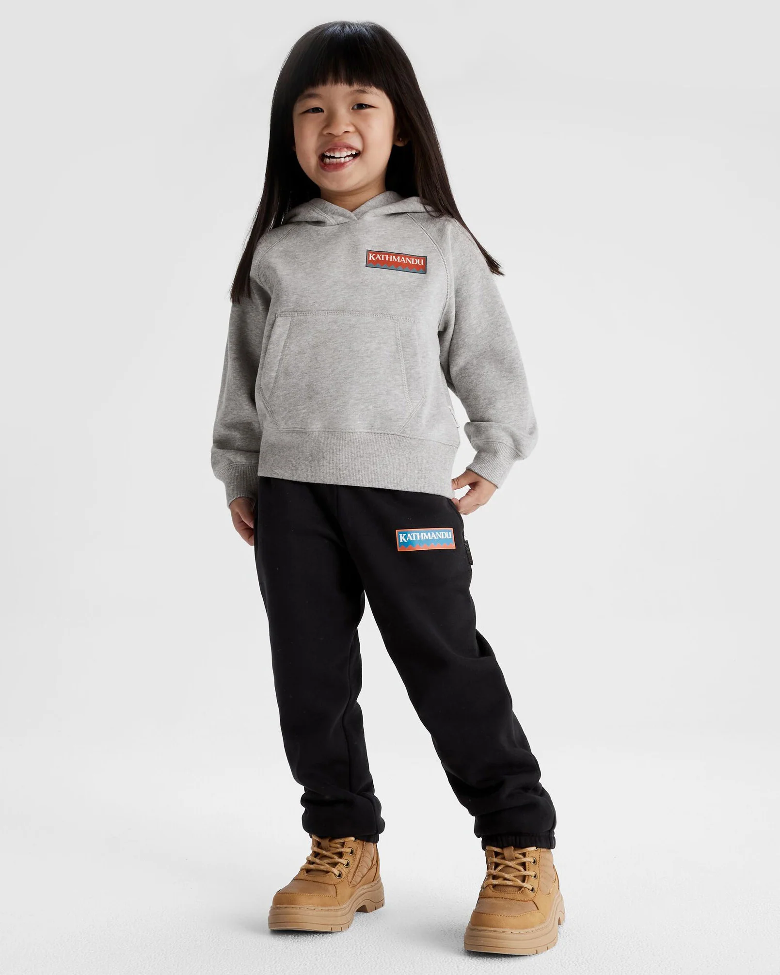 Kids' Heritage Logo LT BB Hoodie - Light Grey Marle - Image 2