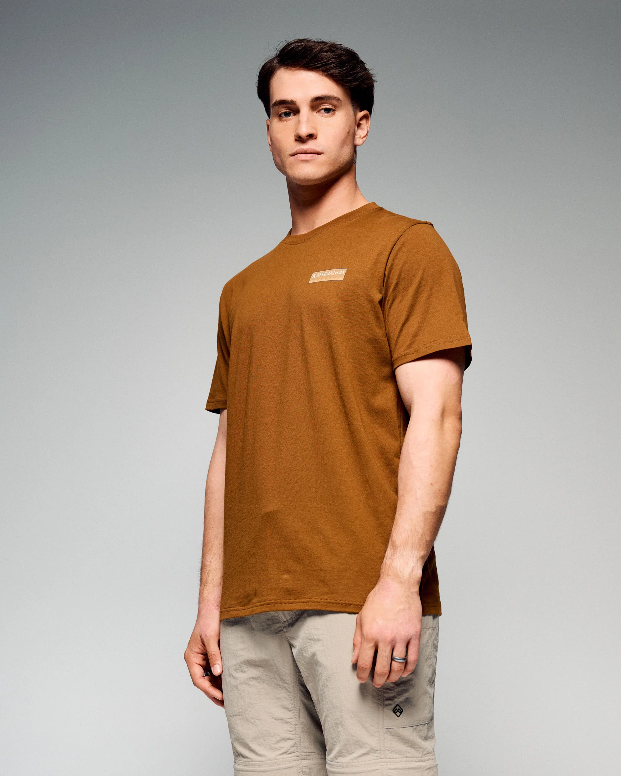 Men's Heritage Logo Organic Cotton Tee - Bark