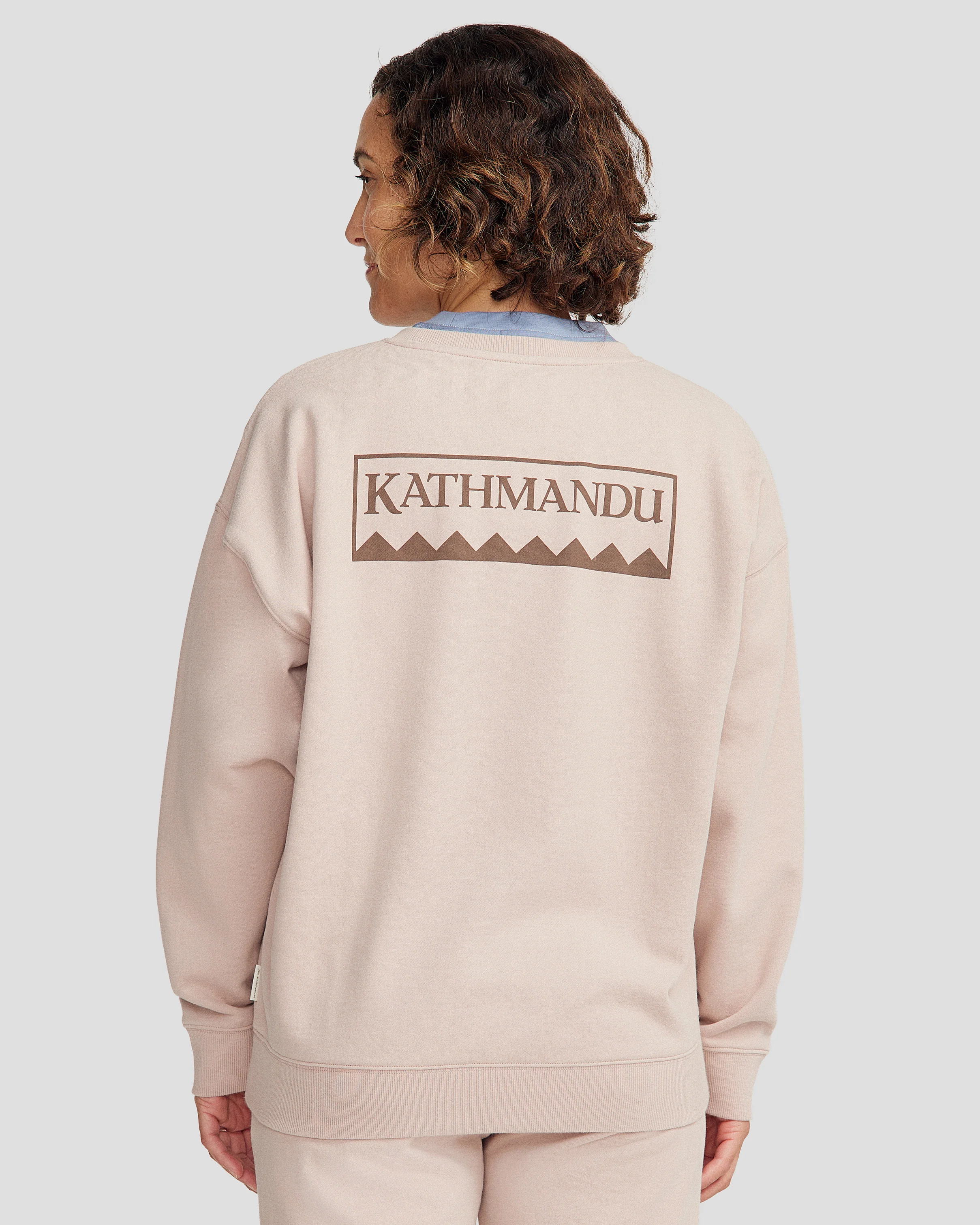 Women's Heritage Logo Slouchy Brushed Crew - Light Taupe - Image 9