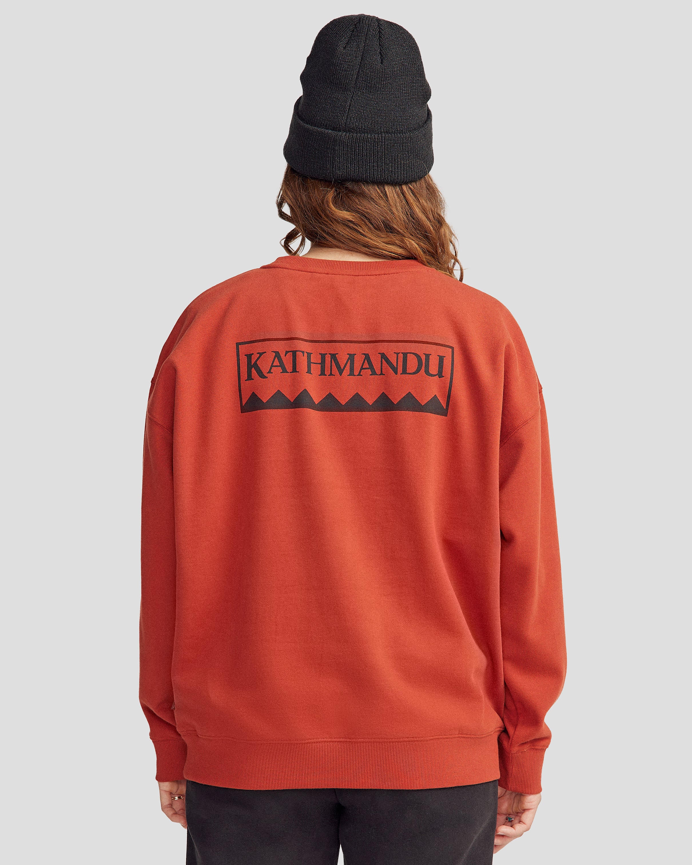 Women's Heritage Logo Slouchy Brushed Crew - Redwood - Image 10