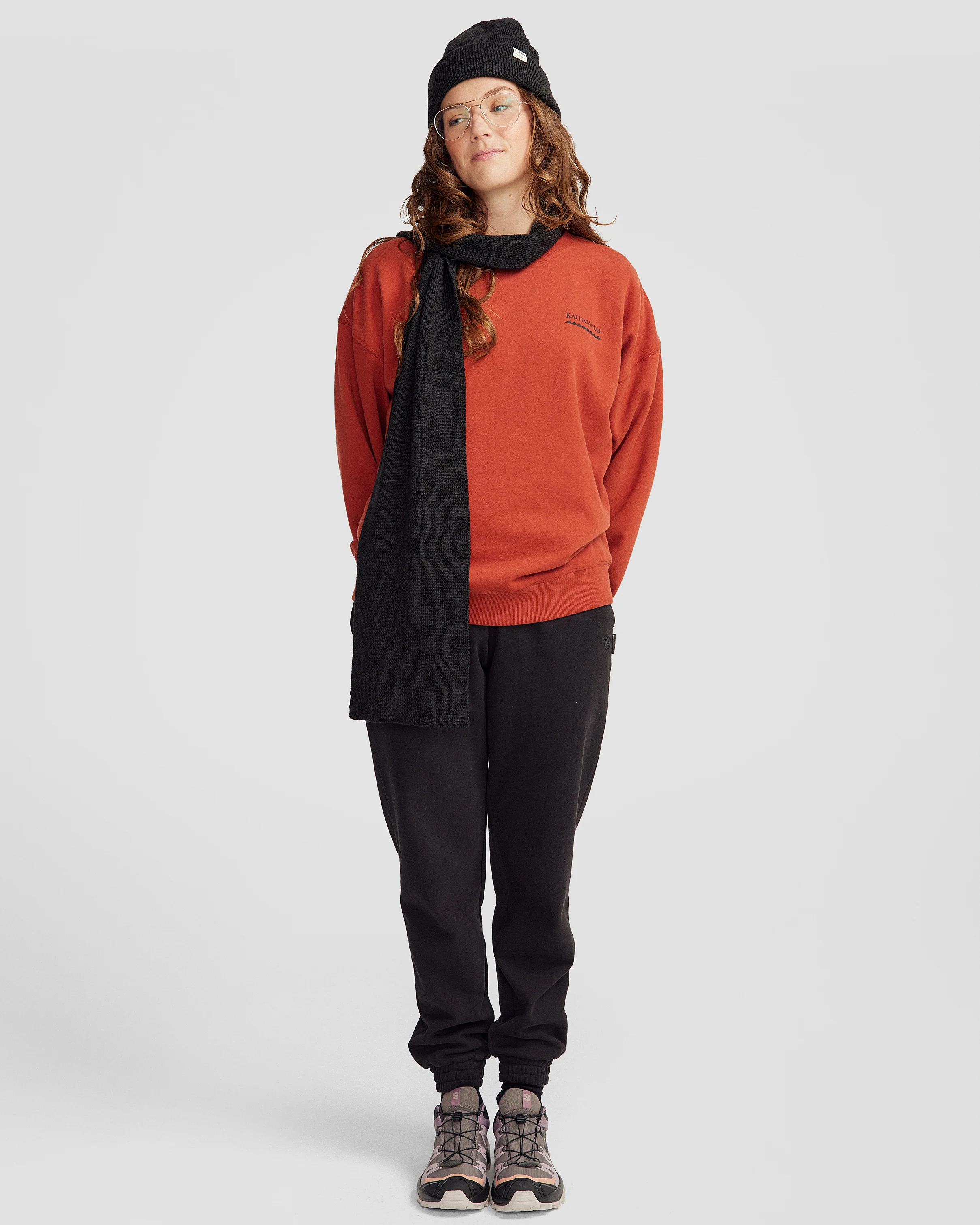 Women's Heritage Logo Slouchy Brushed Crew - Redwood - Image 8