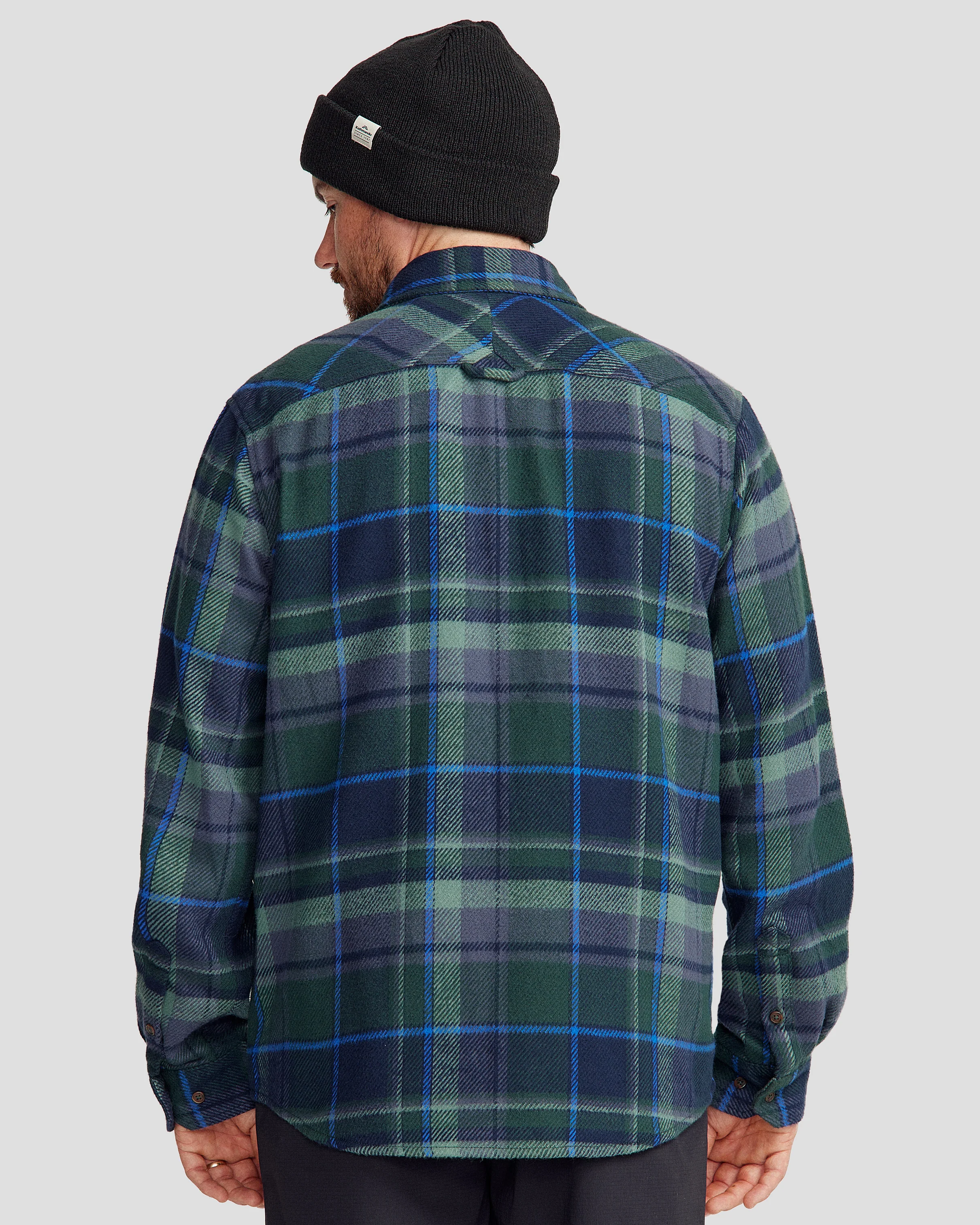 Men's Huntly Long Sleeve Shirt - Hut Plaid Deep Forest - Image 8