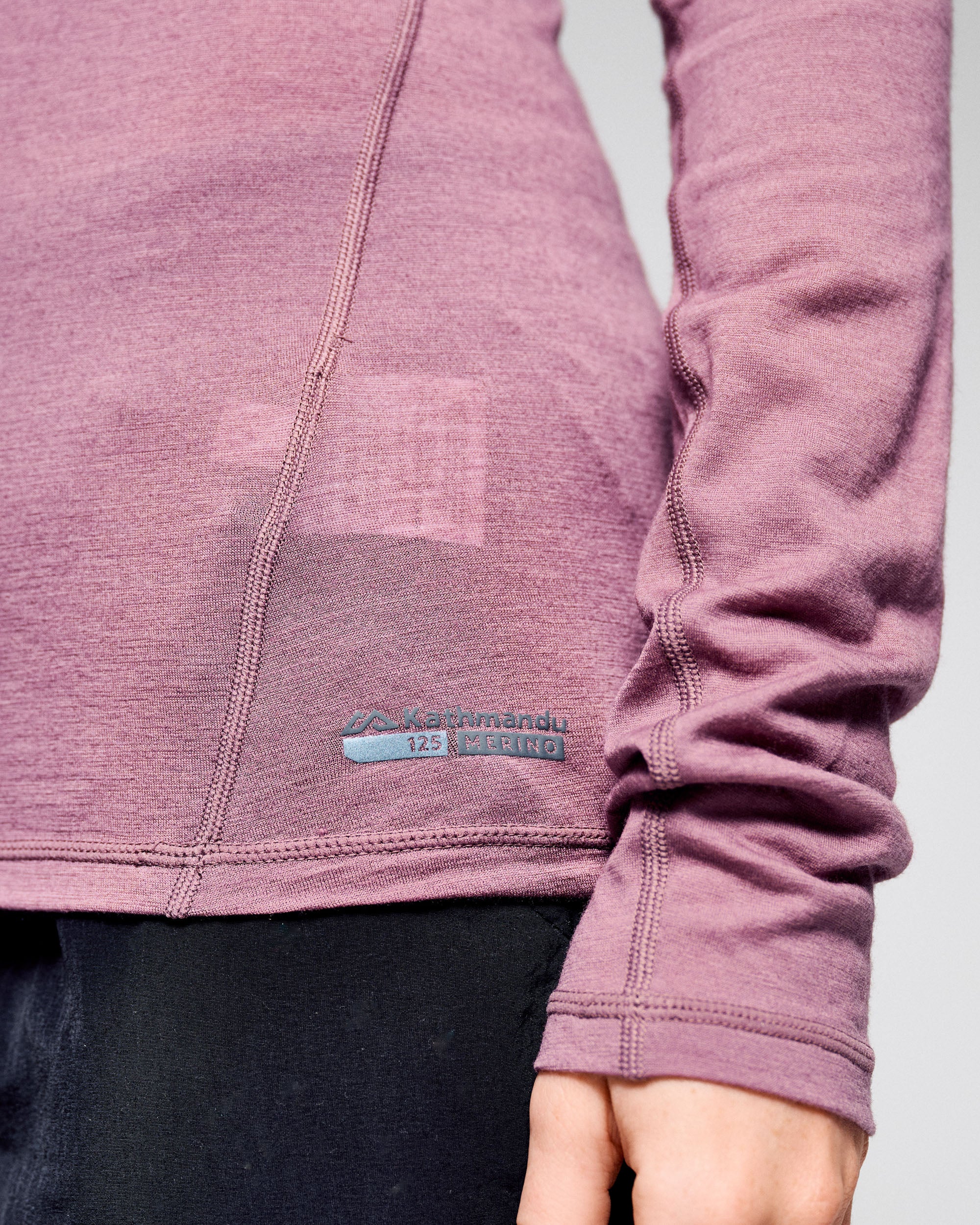 Women's K-Merino 125 Baselayer Long Sleeve Top - Dark Thistle - Image 2