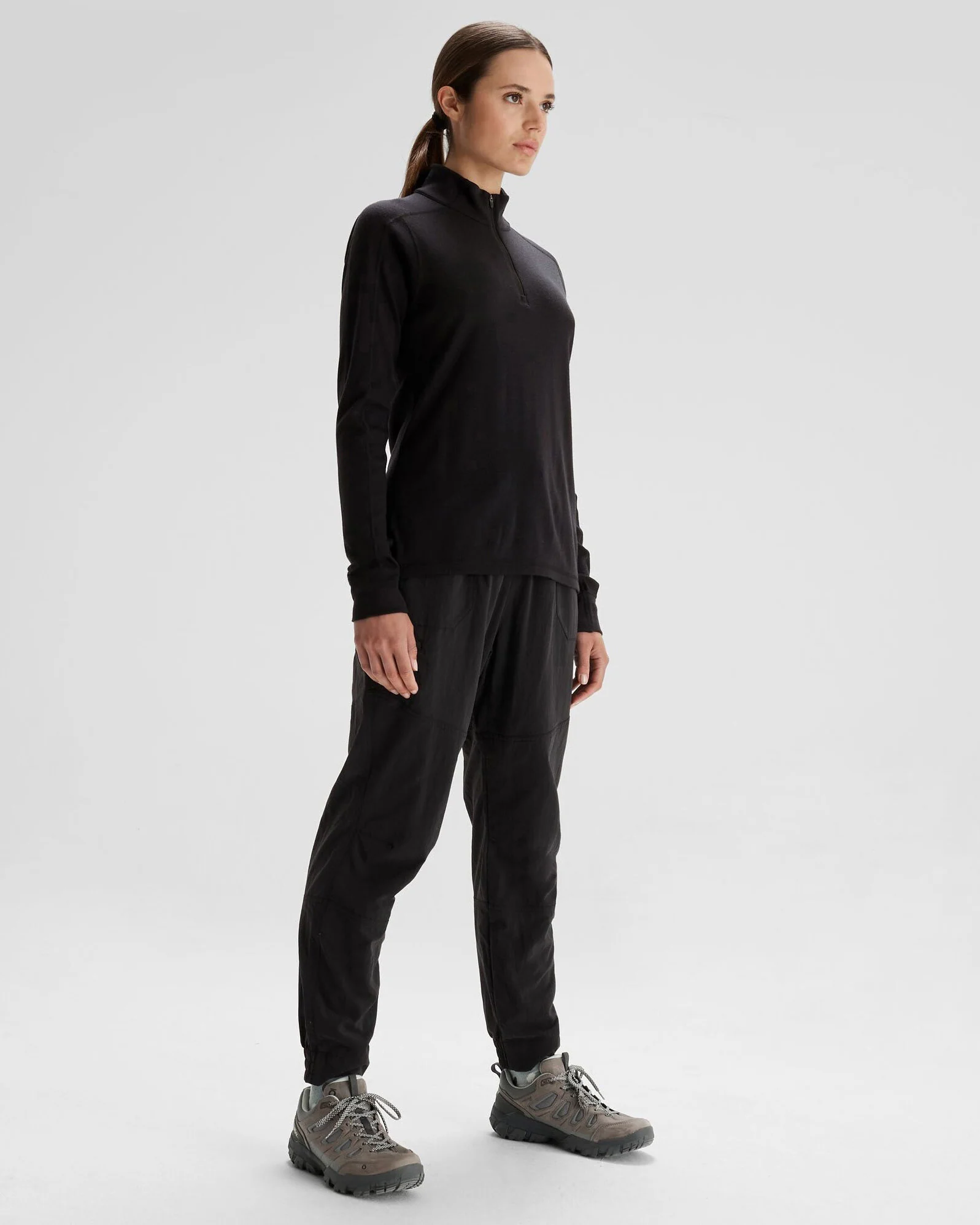 Women's K-Merino 250 Quarter Zip Top - Black Stingray - Image 2