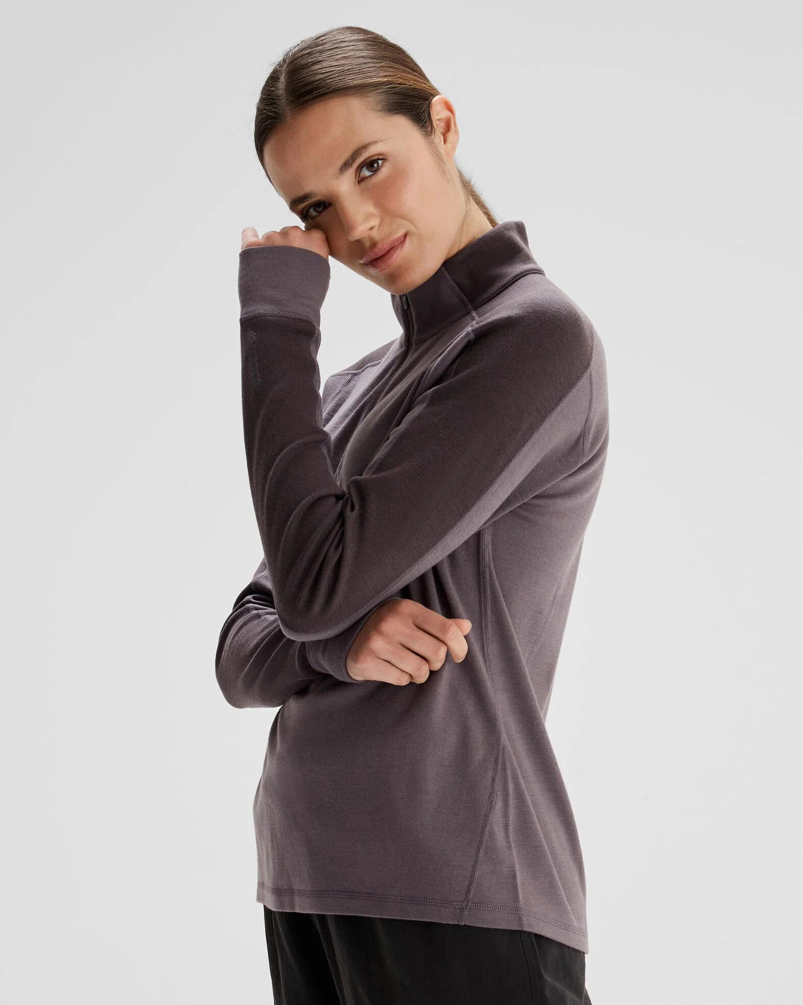 Women's K-Merino 250 Quarter Zip Top - Light Quartz/Dark Quartz - Image 3