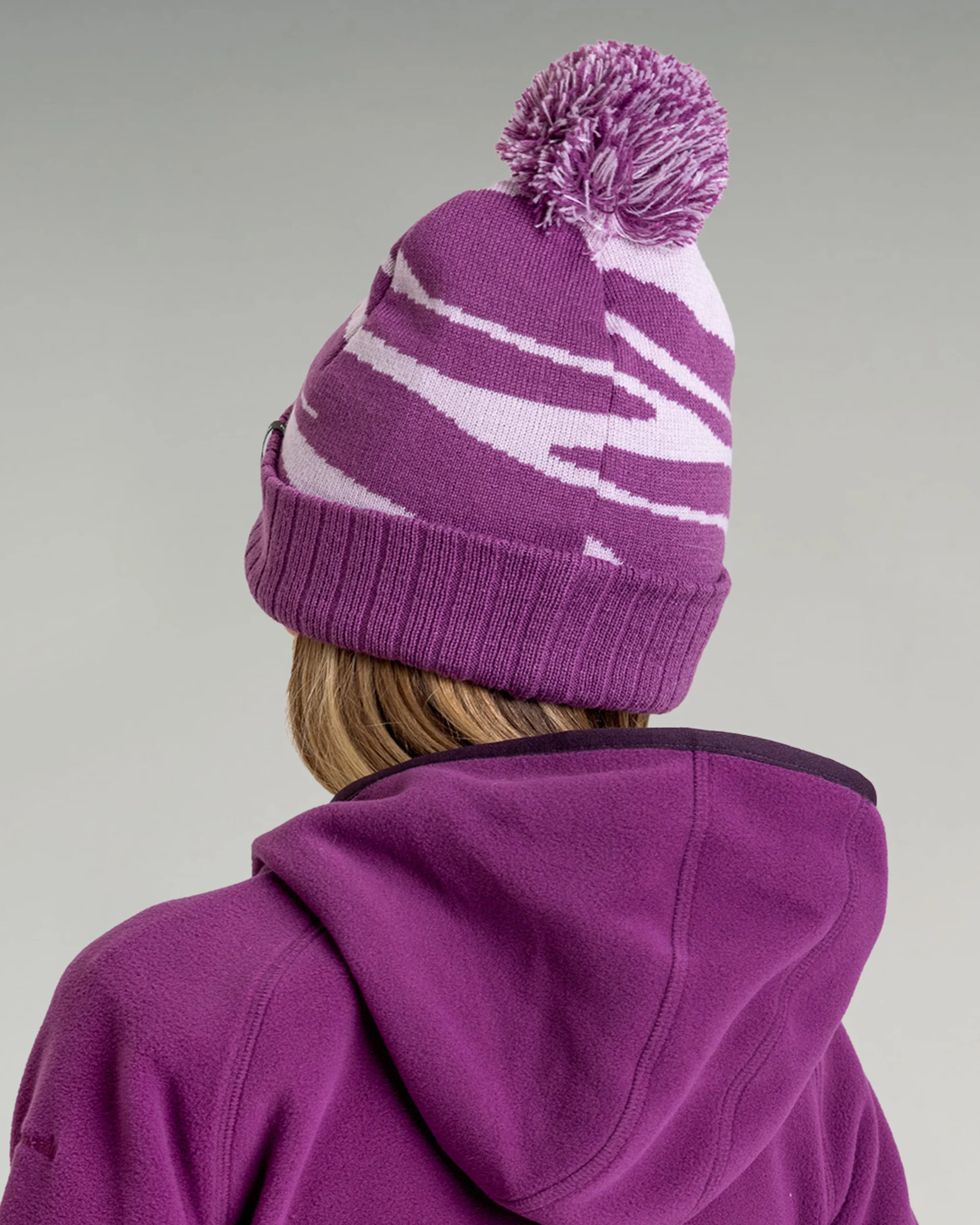 Kids Braided River Pom Pom Beanie - Stardust Braided River - Image 2