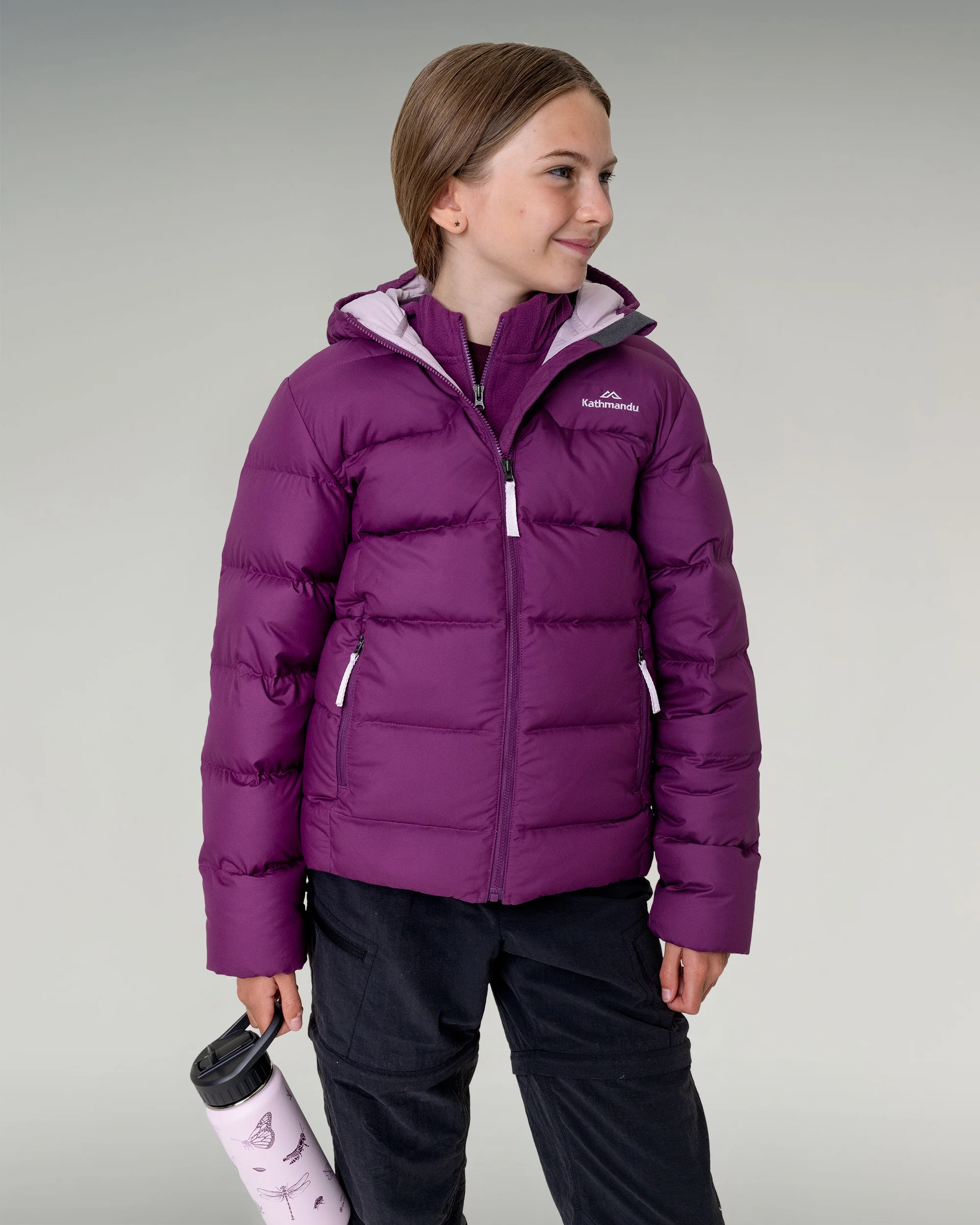 Kids' Epiq Down Hooded Jacket - Berry