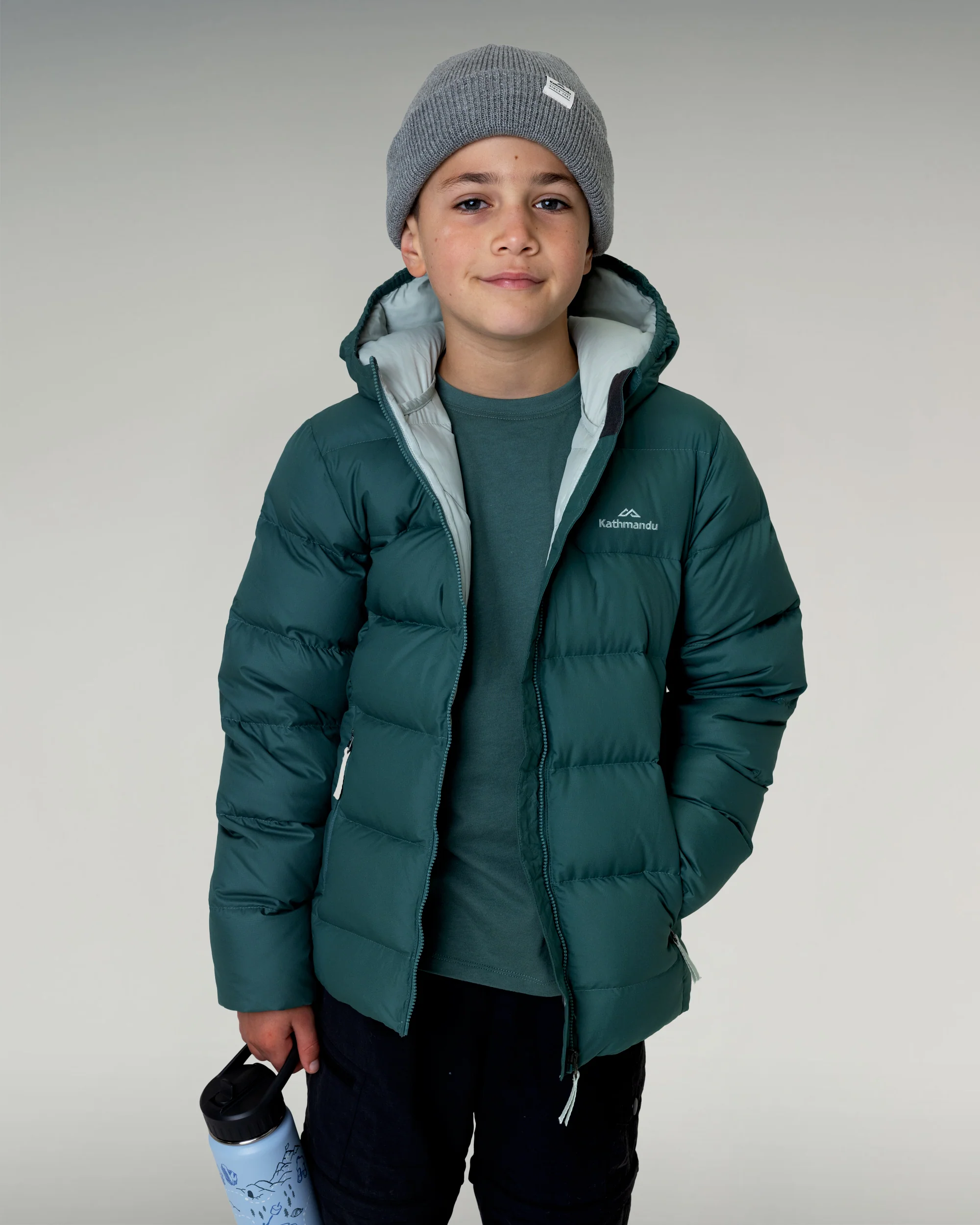 Kids' Epiq Down Hooded Jacket - Light Forest