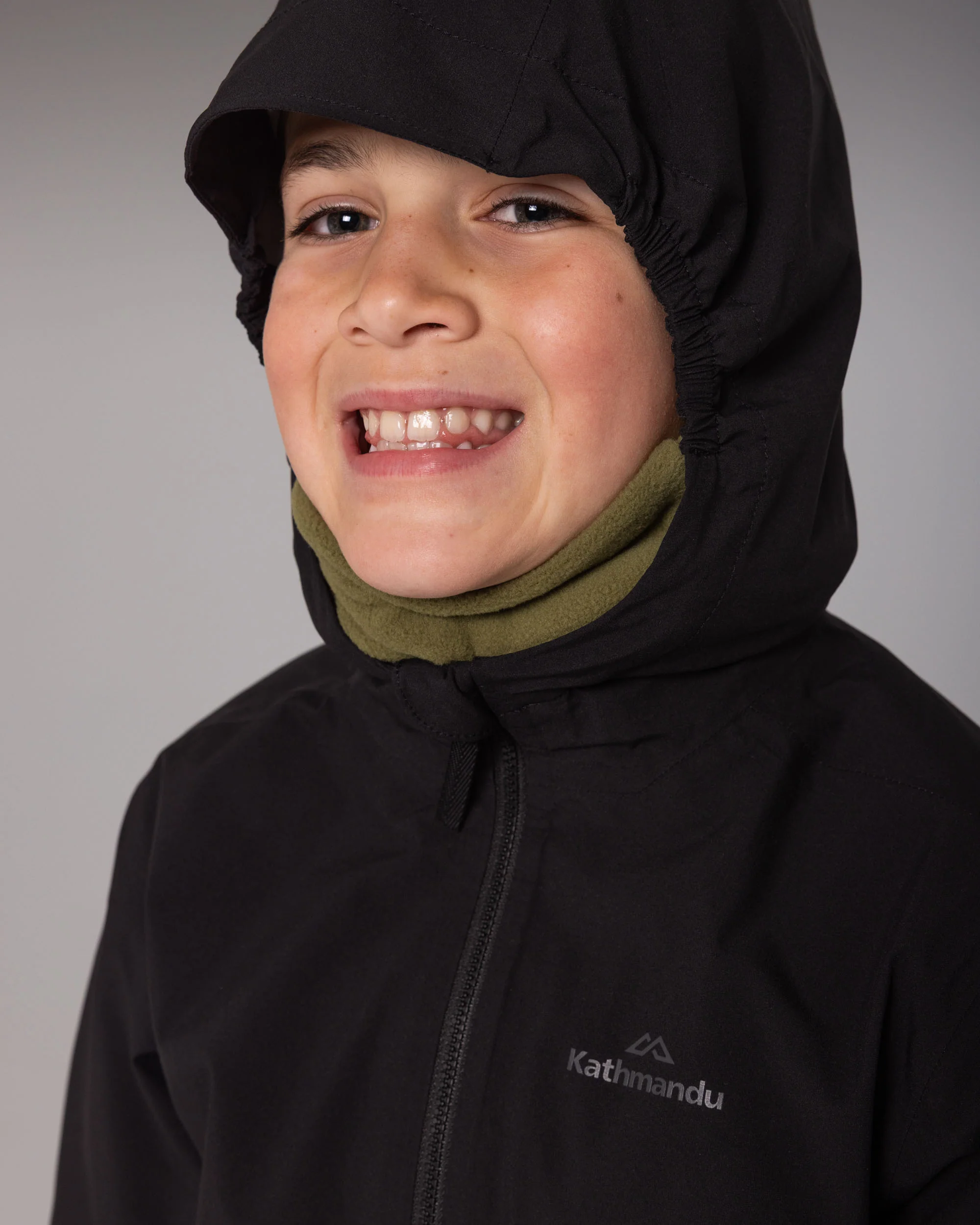 Kids Trailhead 3in1 Rain Hooded Jacket - Black Stingray - Image 5