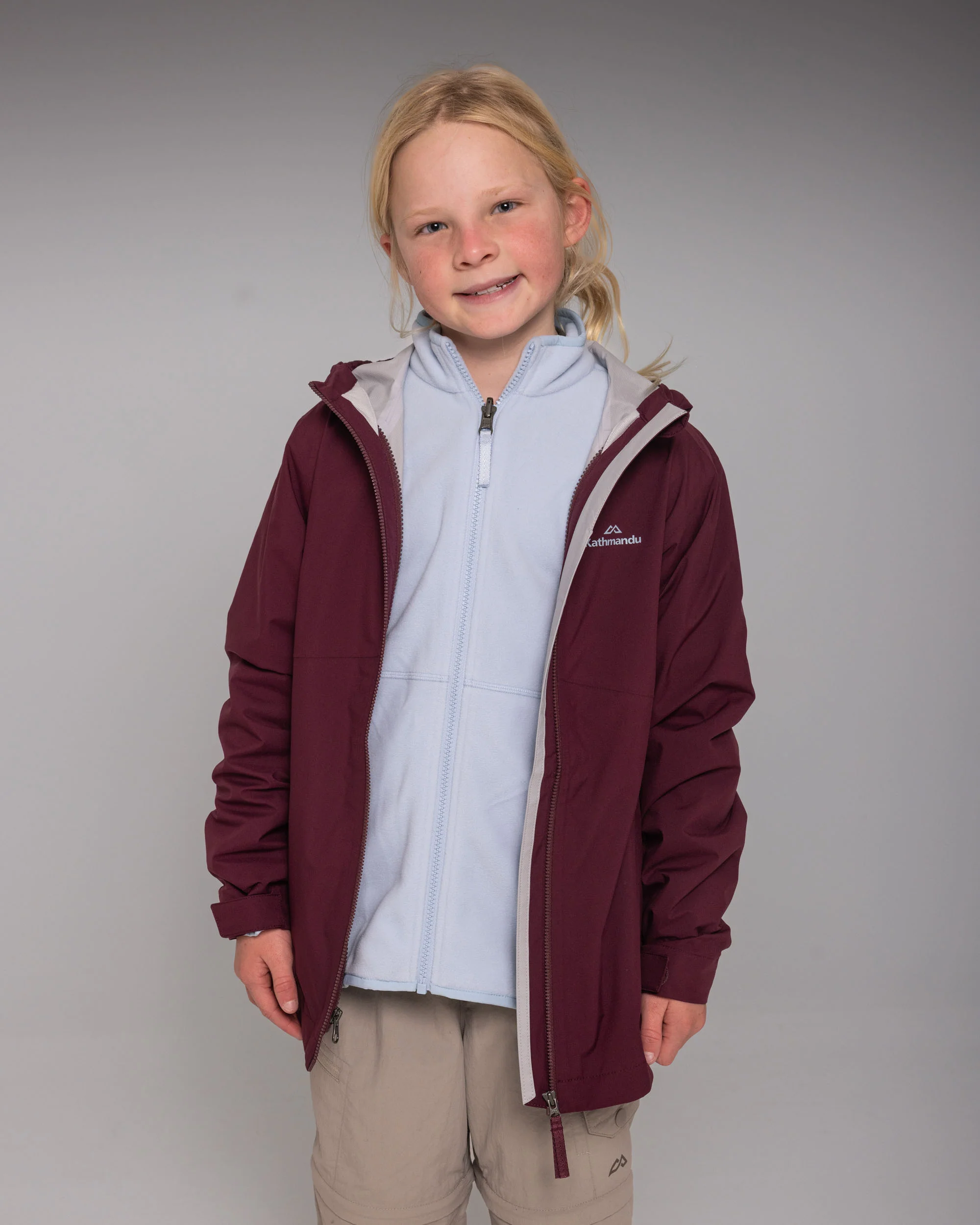 Kids Trailhead 3in1 Rain Hooded Jacket -  Mulberry - Image 8