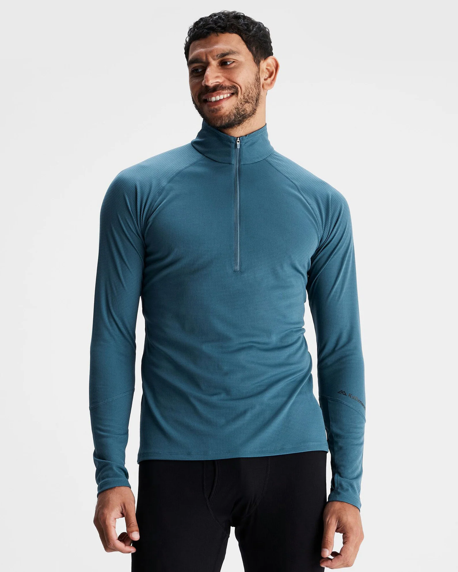 Men's KMDAction Quarter Zip Baselayer Top - Steel Blue