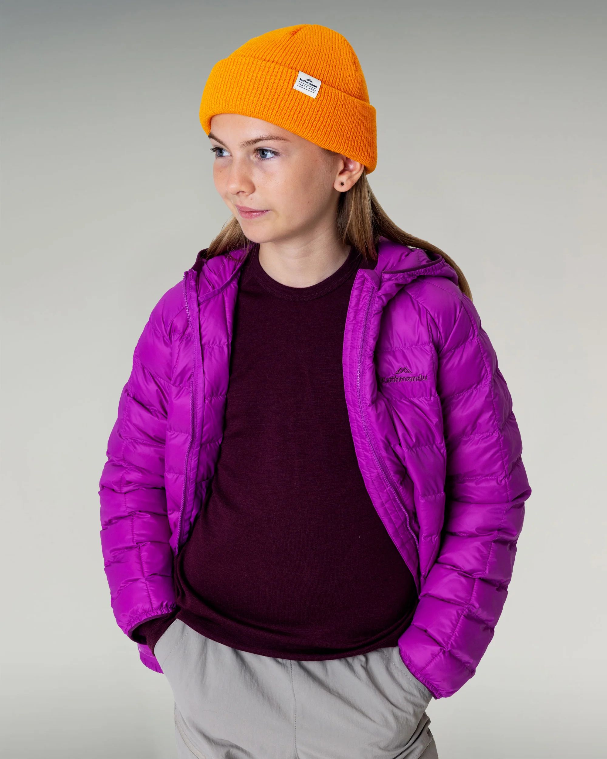 Kids' KMDMerino Baselayer Long Sleeve Top - Mulberry - Image 2