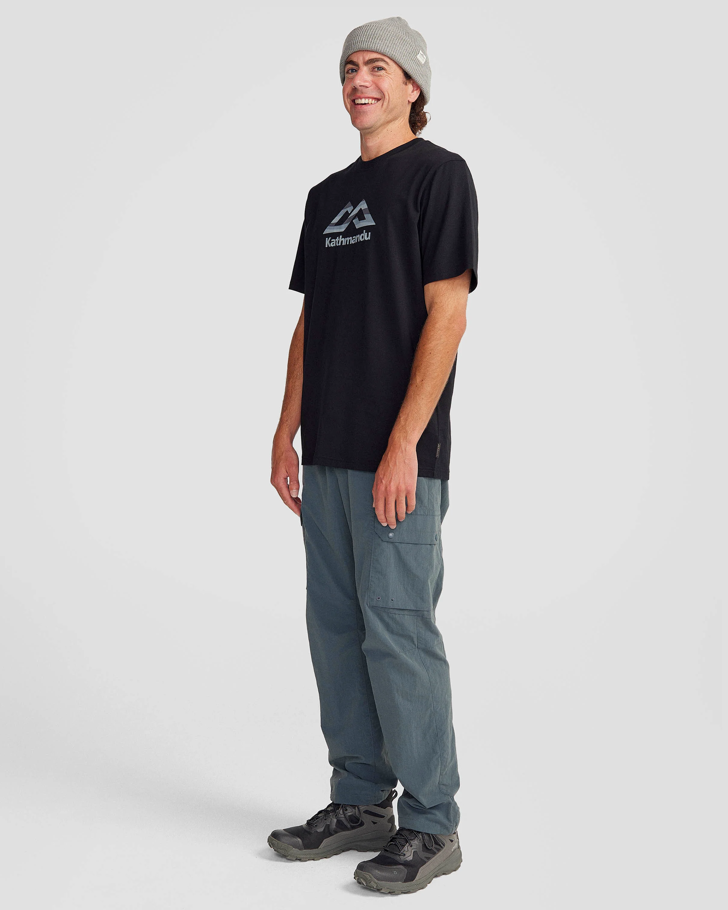 Men's Logo Fill Organic T-shirt - Black Stingray - Image 2