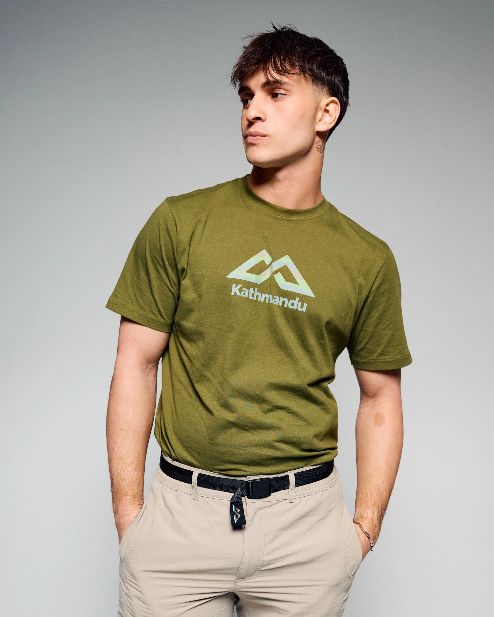 Men's Logo Fill Organic Cotton Tee - Dark Fern