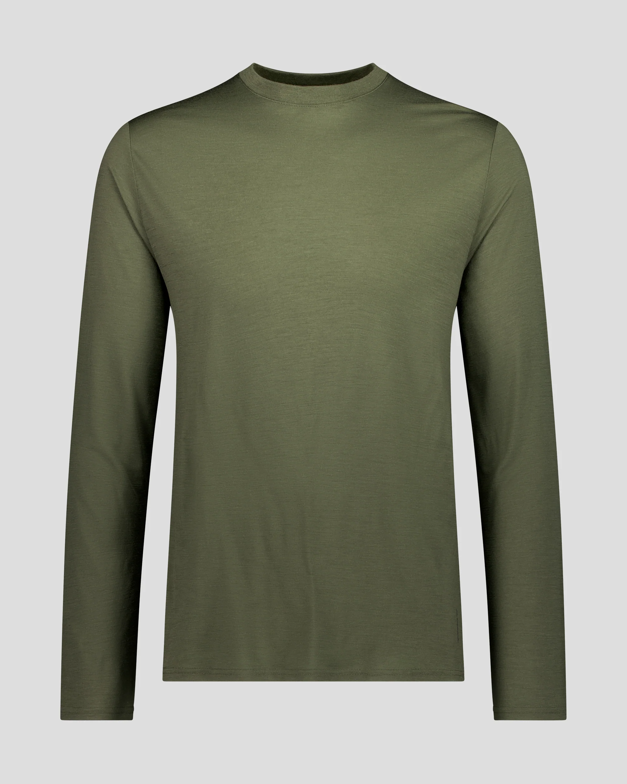 Men's 100% Merino Long Sleeve Crew Top - Light Moss - Image 3