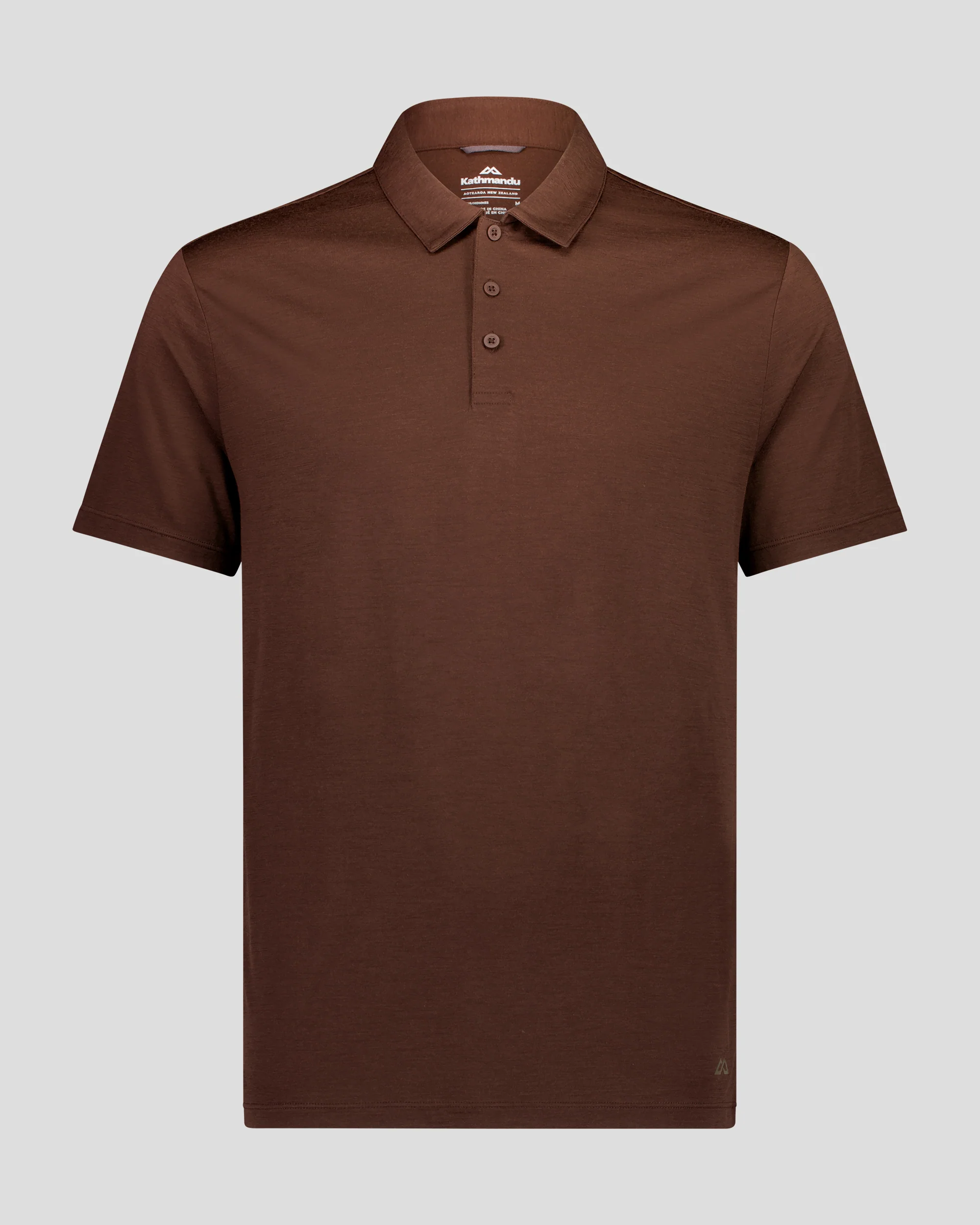 Men's 100% Merino Polo - Cocoa - Image 4
