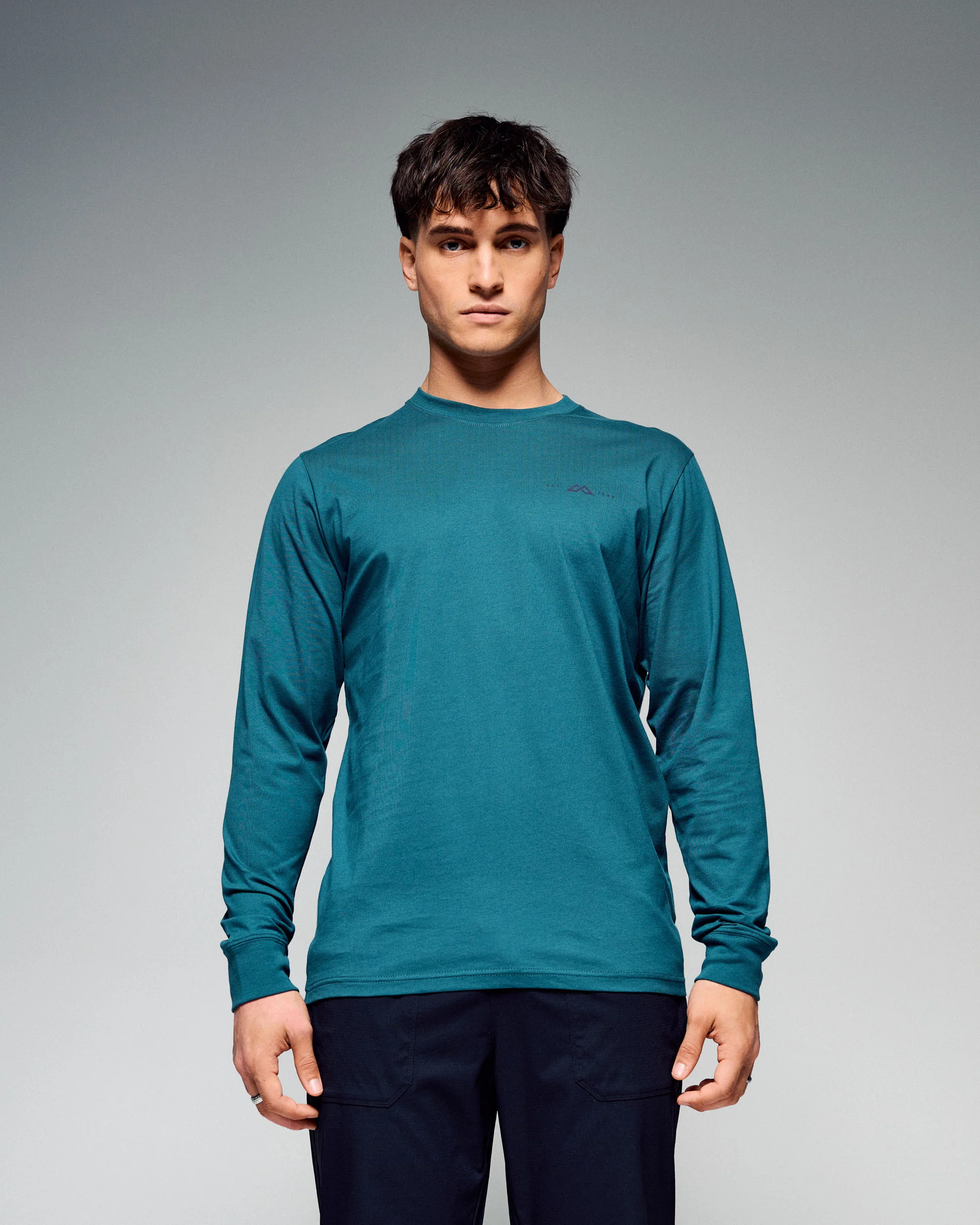 Men's 1987 Organic Cotton Long Sleeve Tee - Ocean - Image 2