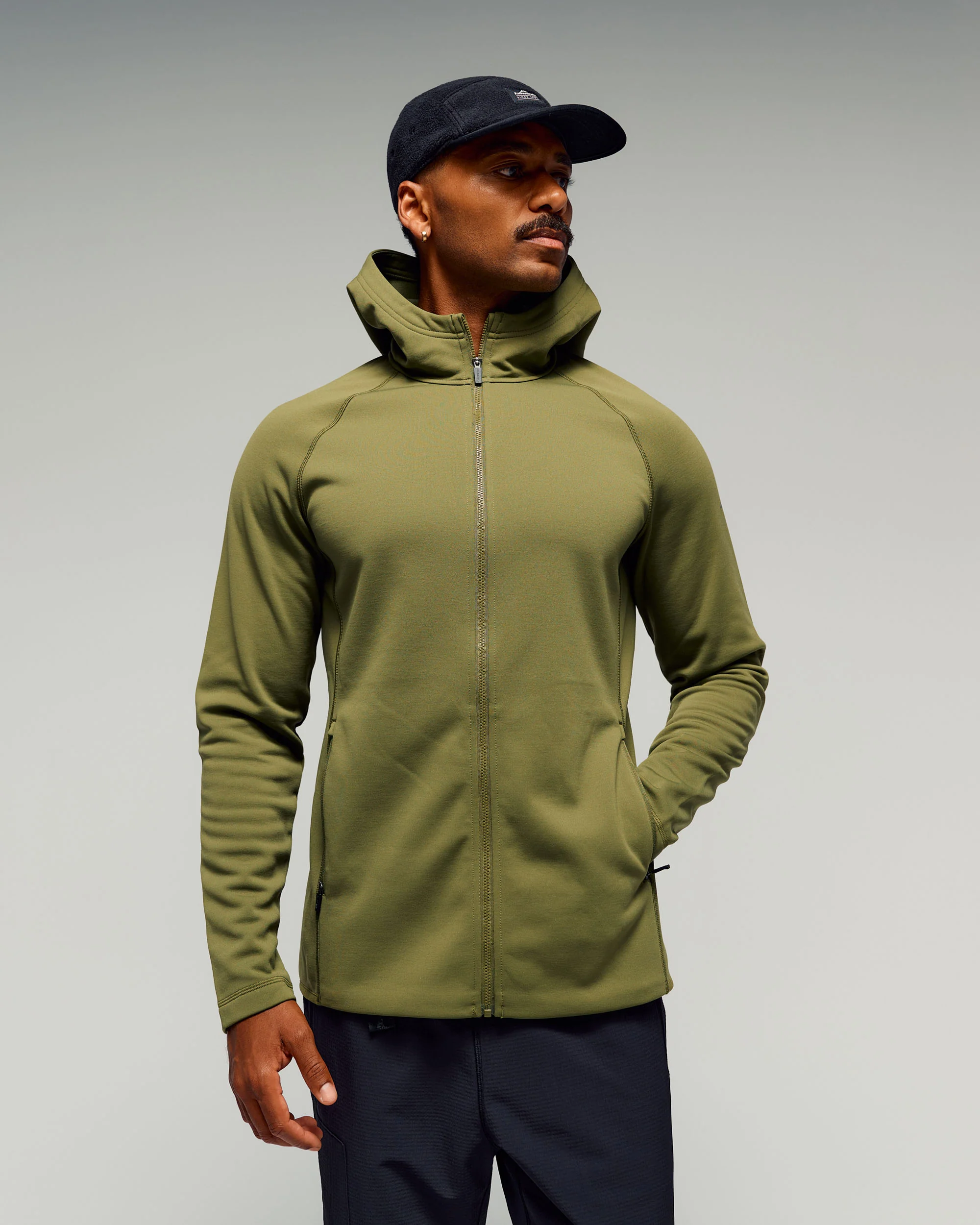 Men's Anytime Fleece Hooded Jacket - Dark Fern