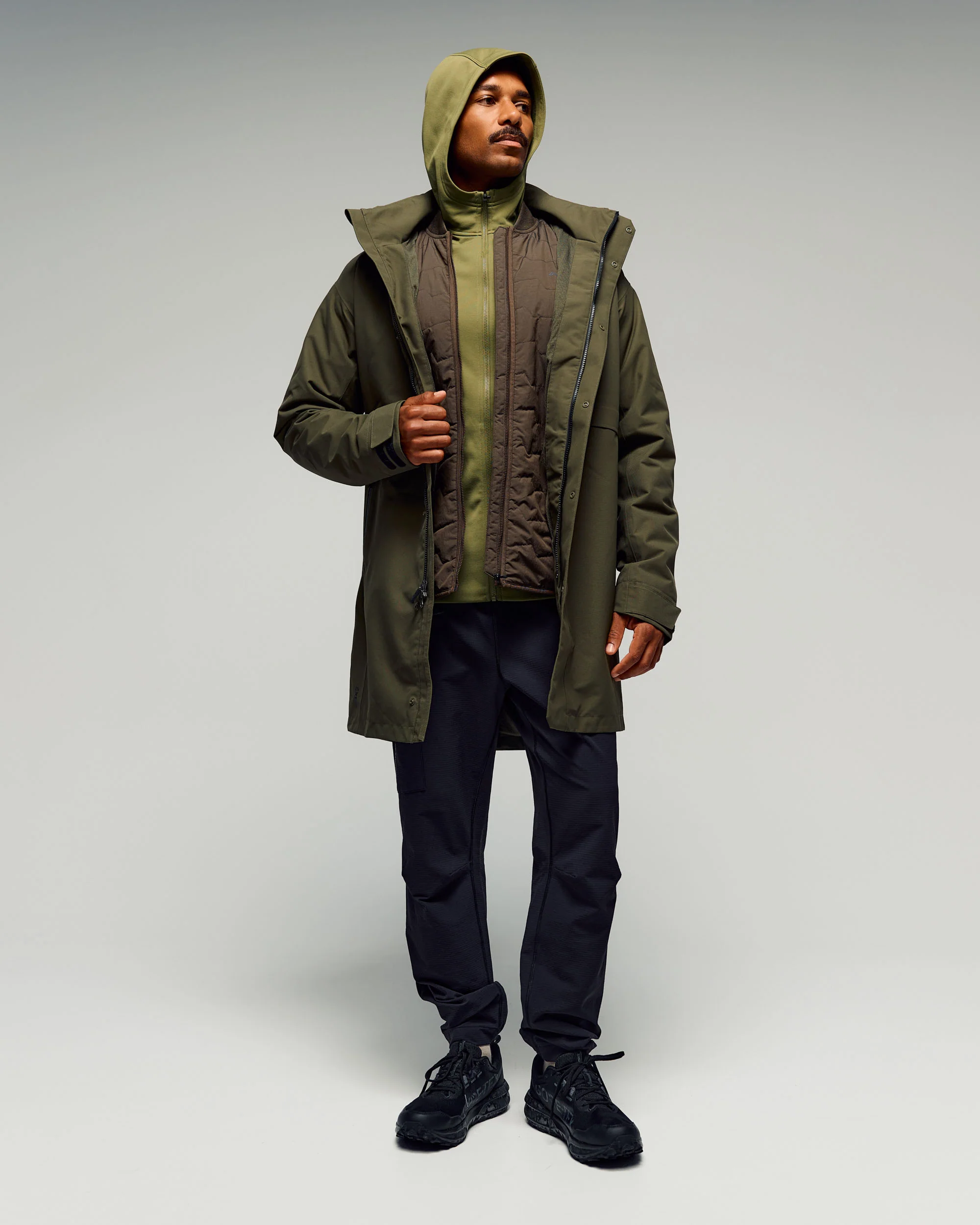 Men's Anytime Fleece Hooded Jacket - Dark Fern - Image 2