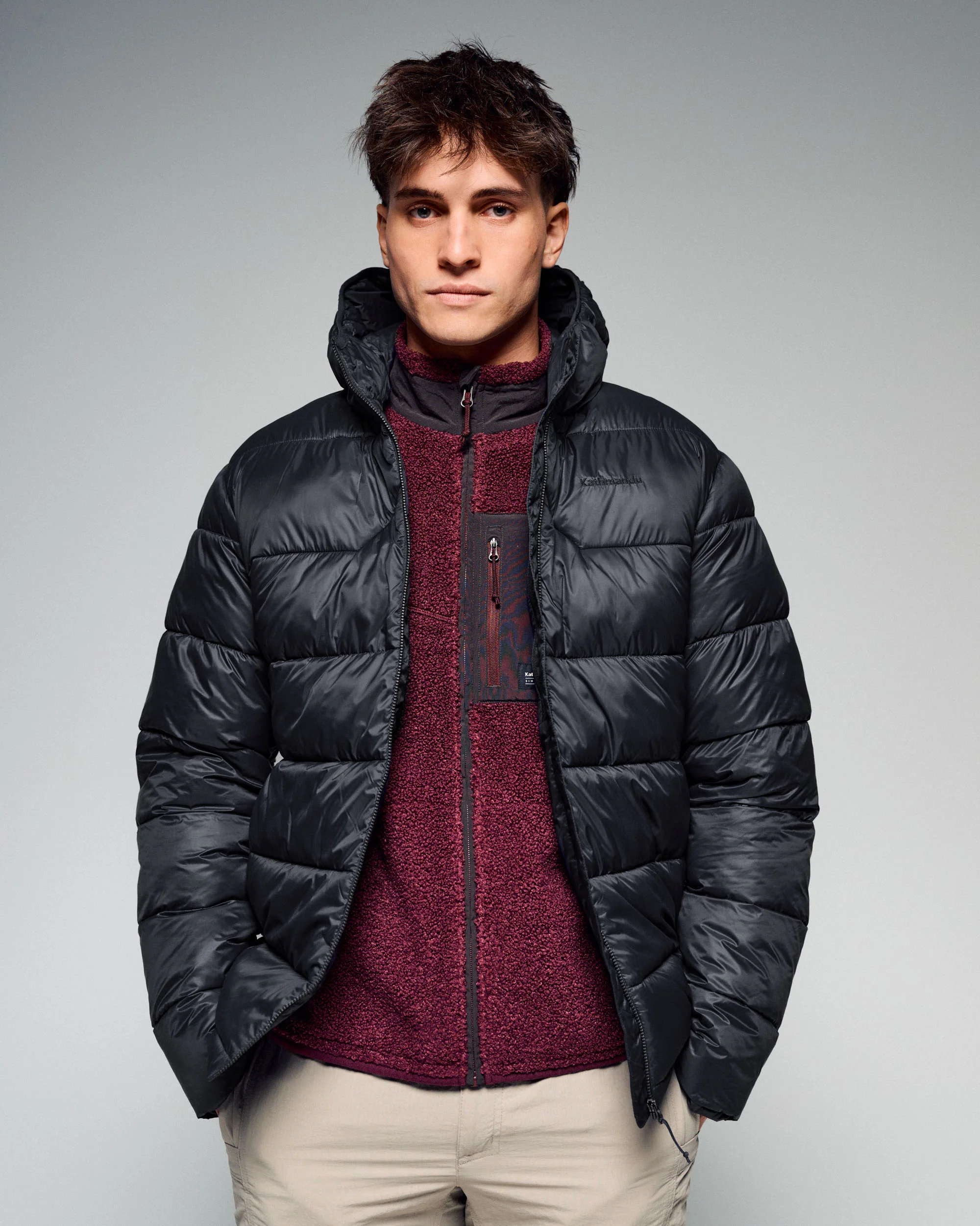 Men's Core Insulated Hooded Jacket - Black Stingray - Image 2