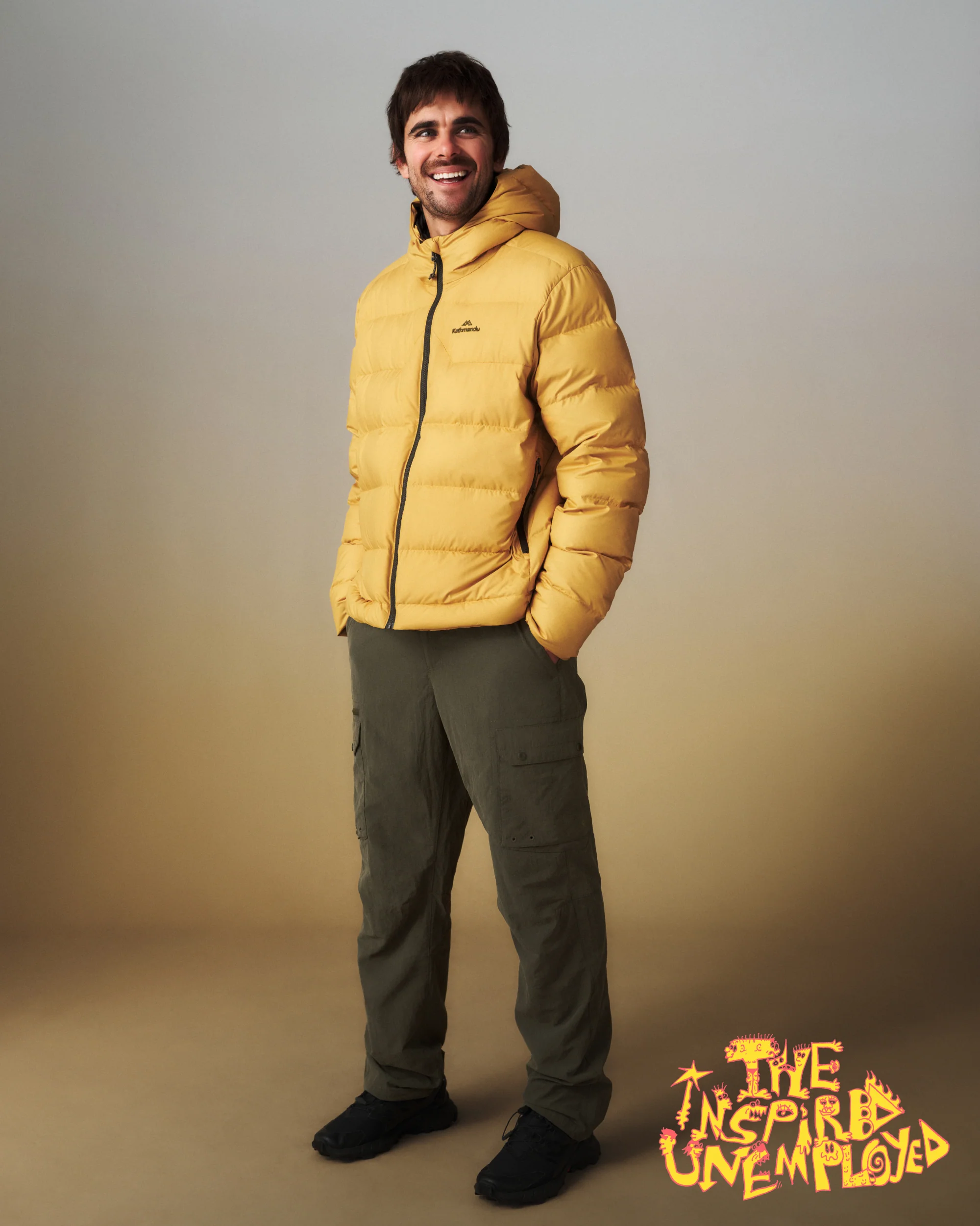 Men's Epiq Falcon Hooded Down Jacket - Mustard Yellow - Image 3