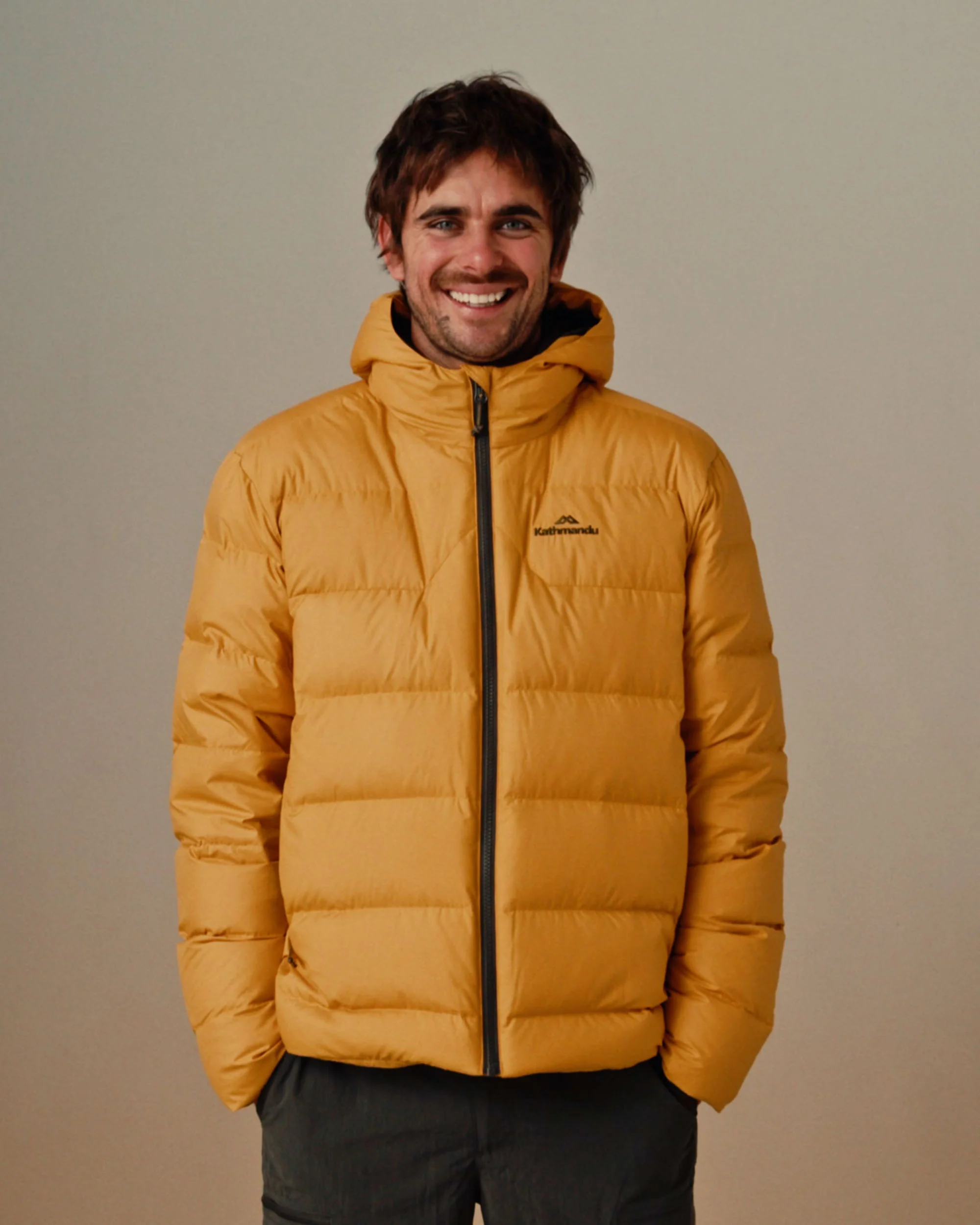 Men's Epiq Falcon Hooded Down Jacket - Mustard Yellow - Image 7