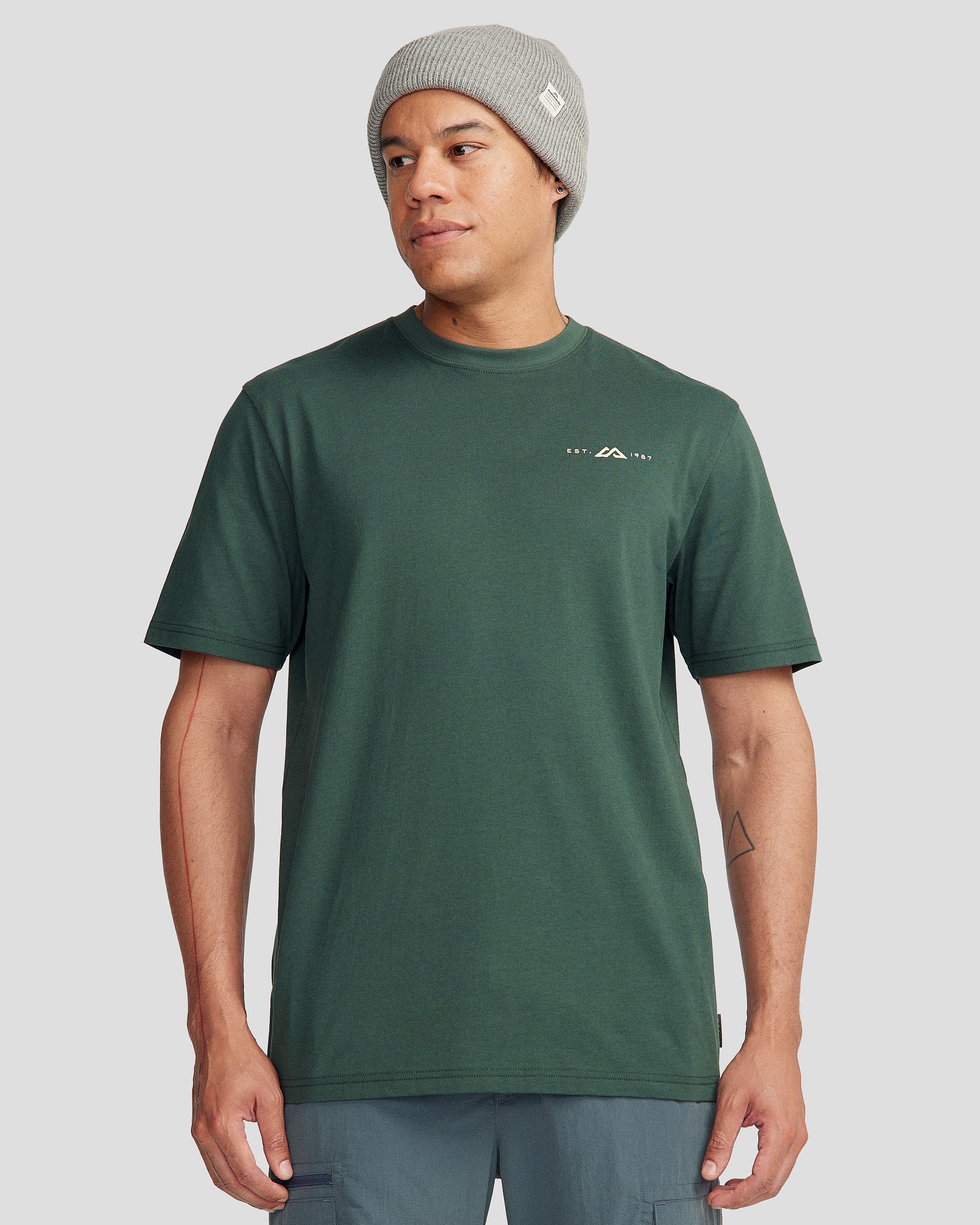 Men's Mountain Camo Organic Cotton S/S Tee - Deep Forest