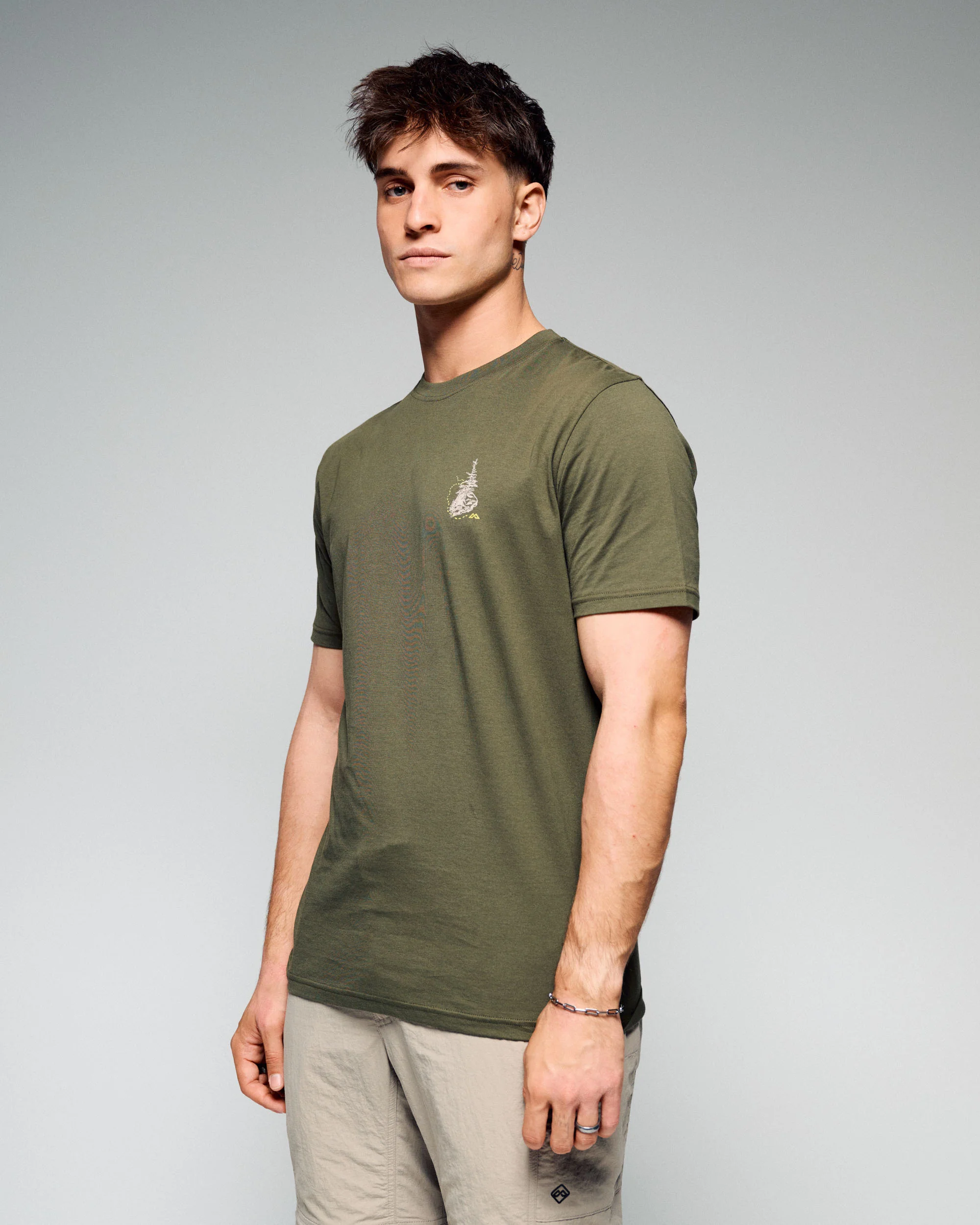 Men's On The Trail Organic Cotton T-Shirt - Light Moss - Image 3