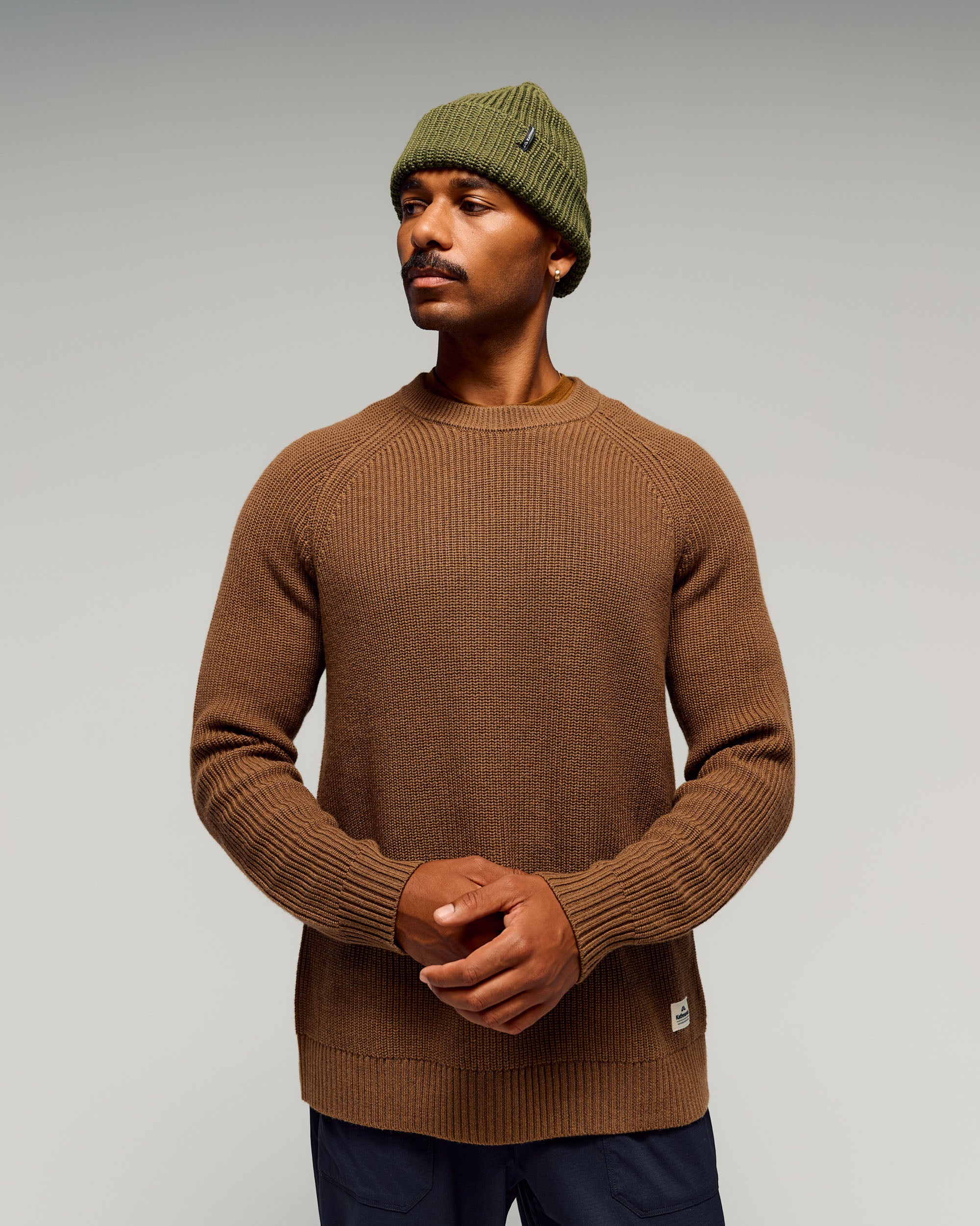 Men's Retreat Merino Blend Crew Pullover - Jute - Image 3