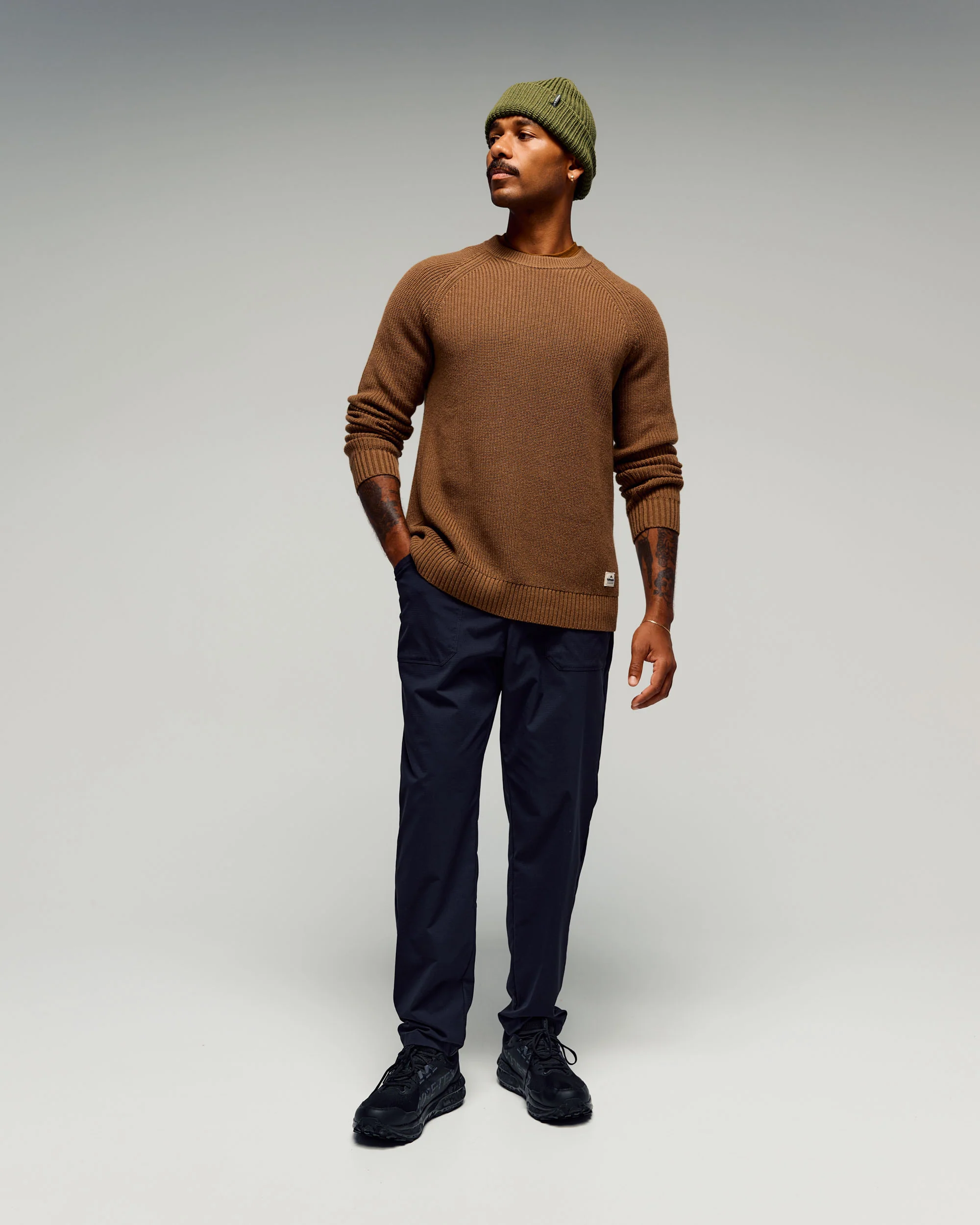 Men's Retreat Merino Blend Crew Pullover - Jute - Image 4