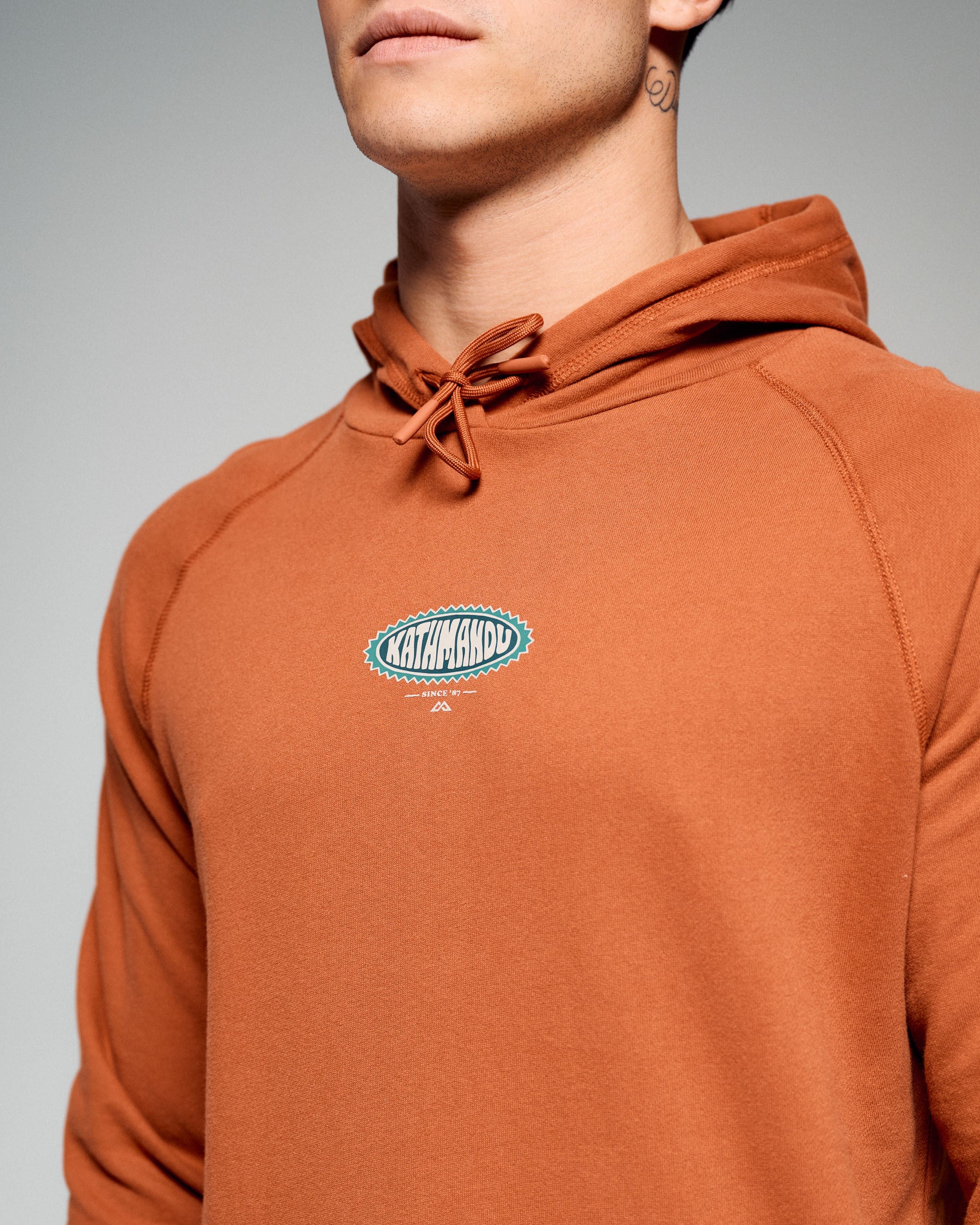 Men’s Retro Badge Hoodie - Copper - Image 2