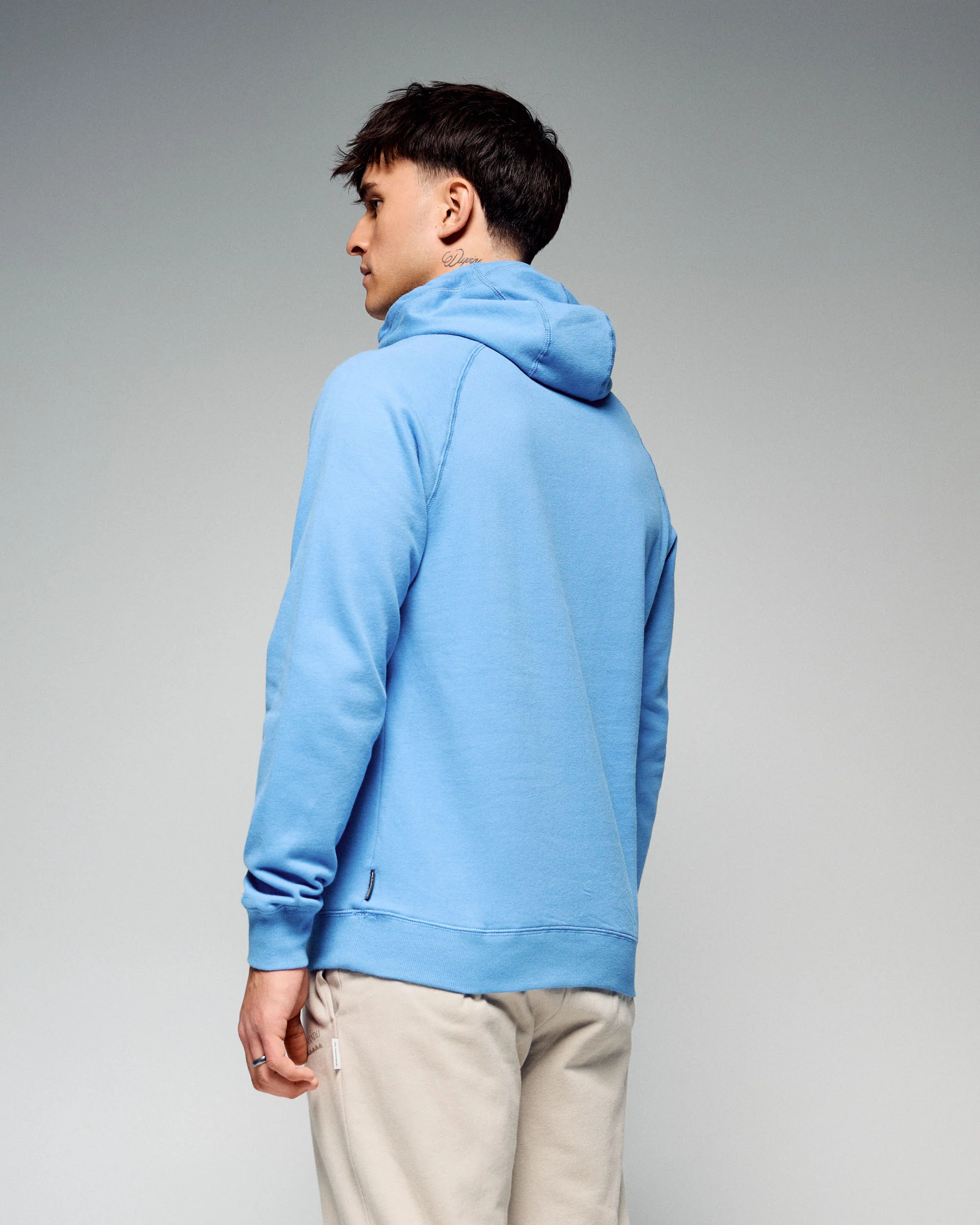 Men’s Retro Badge Hoodie - Washed Peri - Image 3
